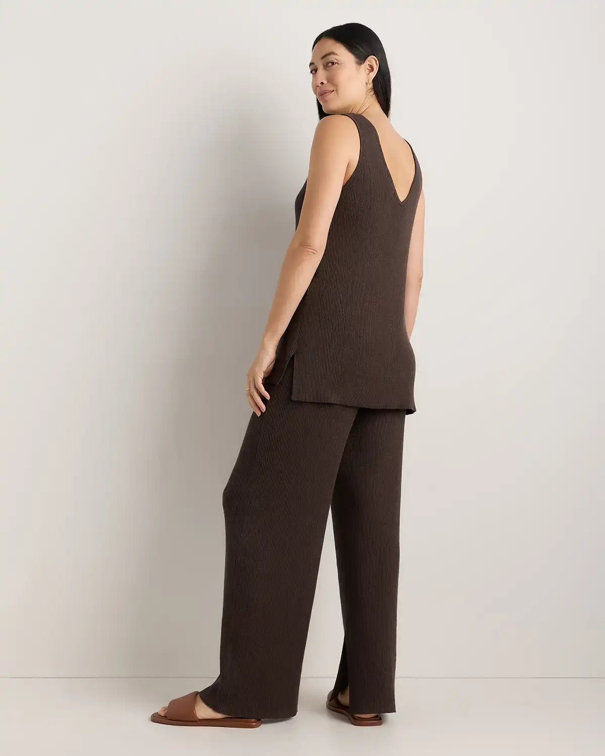 Cotton Cashmere Maternity Wide Leg Pants