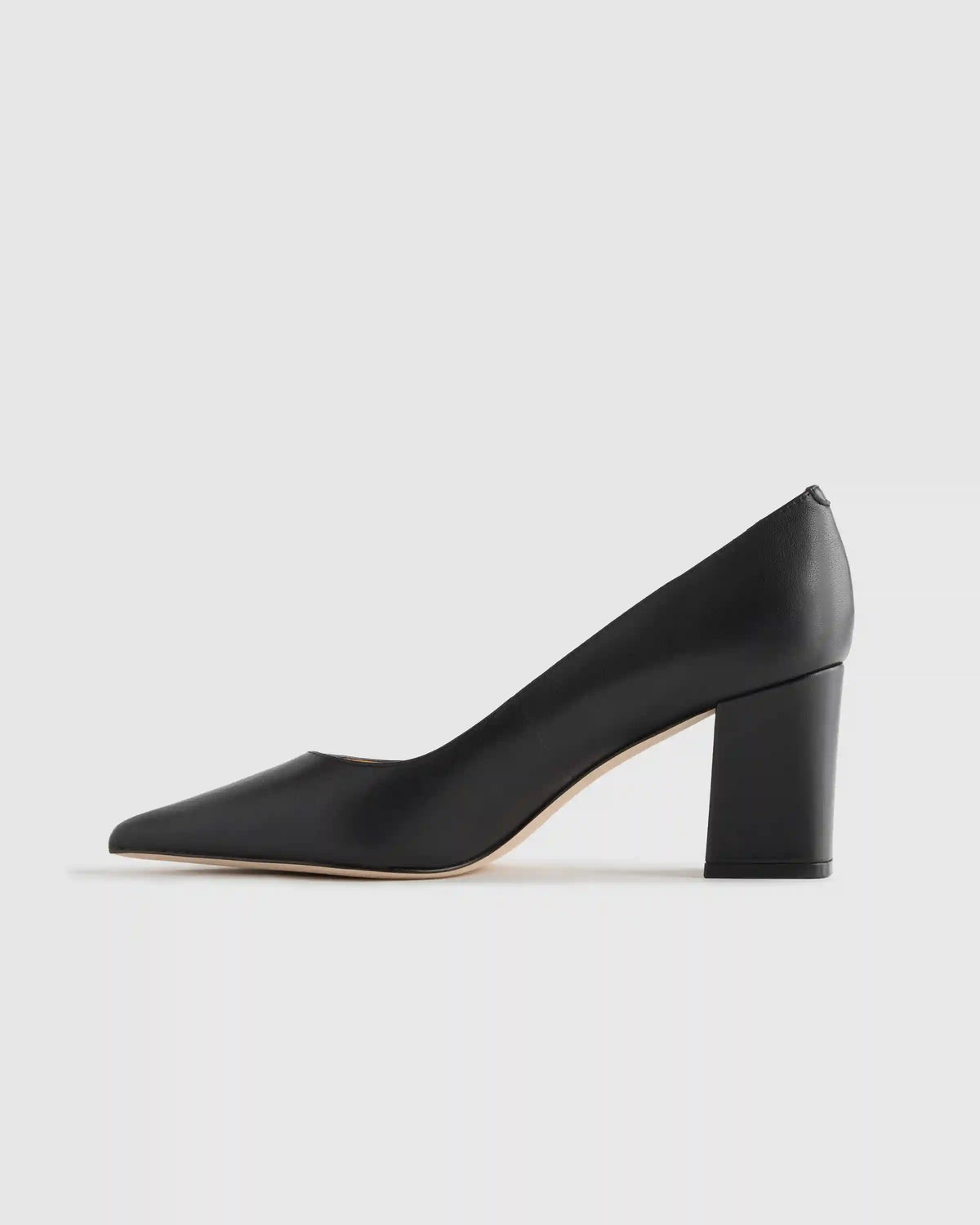 Italian Leather 65mm Block Heel Pump