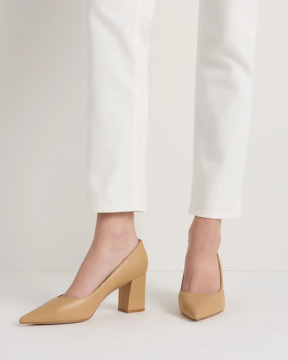 Italian Leather 65mm Block Heel Pump