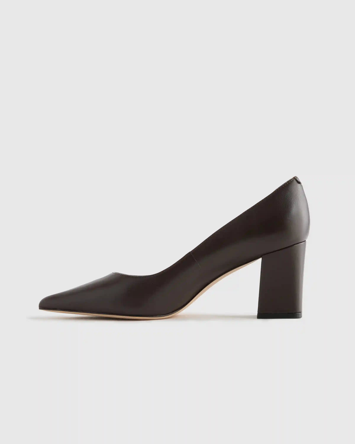 Italian Leather 65mm Block Heel Pump