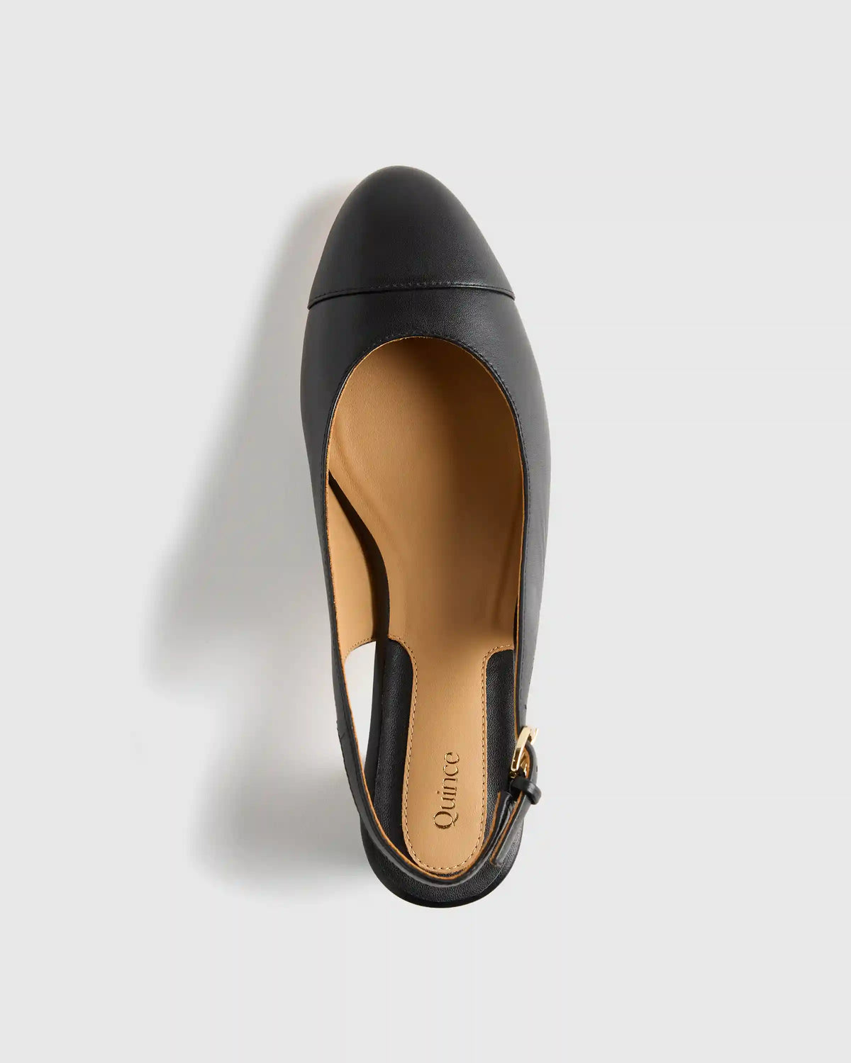 Italian Leather 65mm Cap Toe Slingback