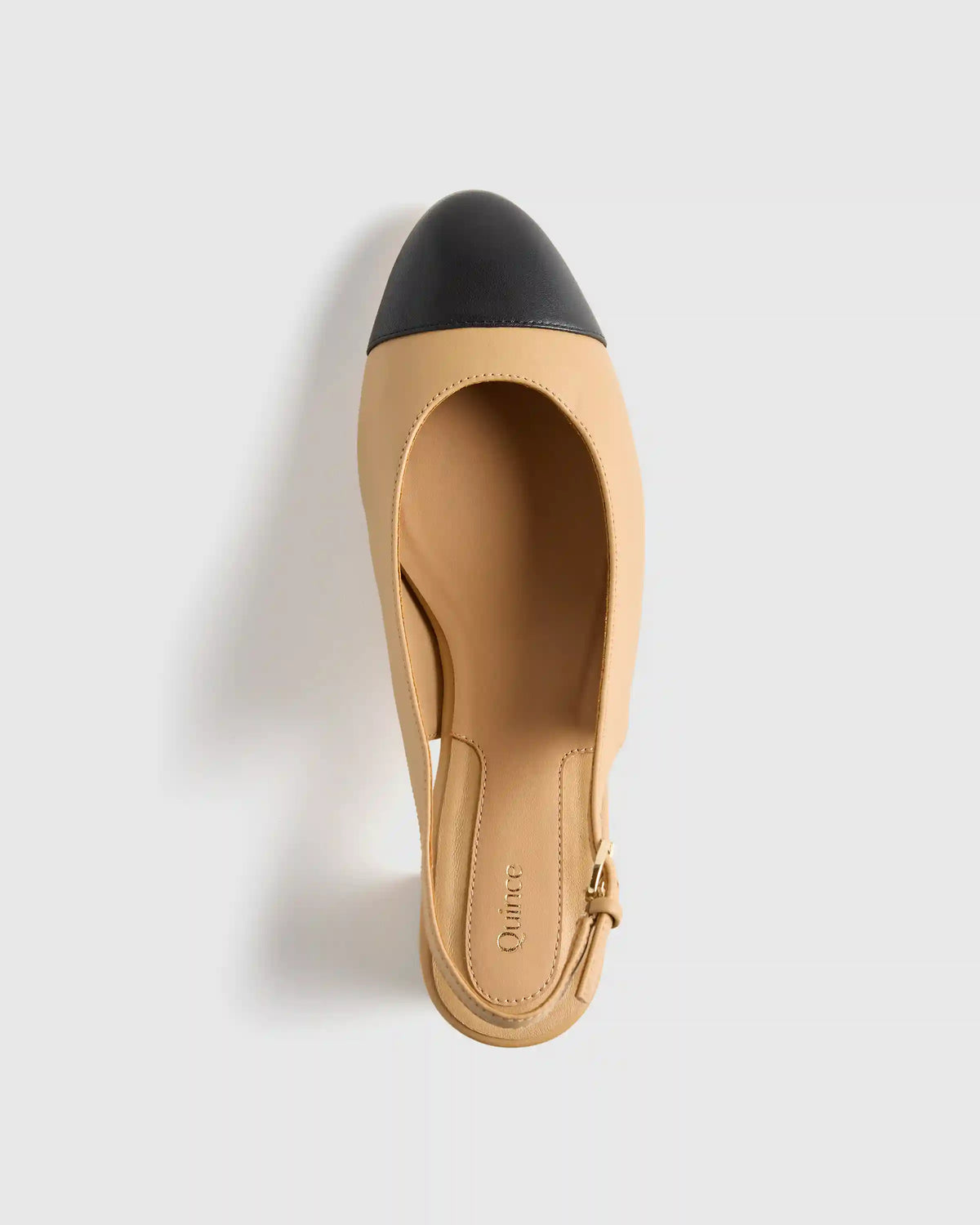 Italian Leather 65mm Cap Toe Slingback