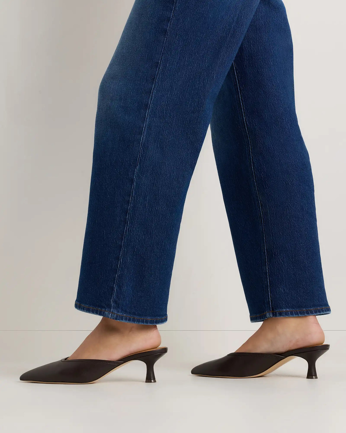 Italian Leather 55mm Kitten Heel Mule