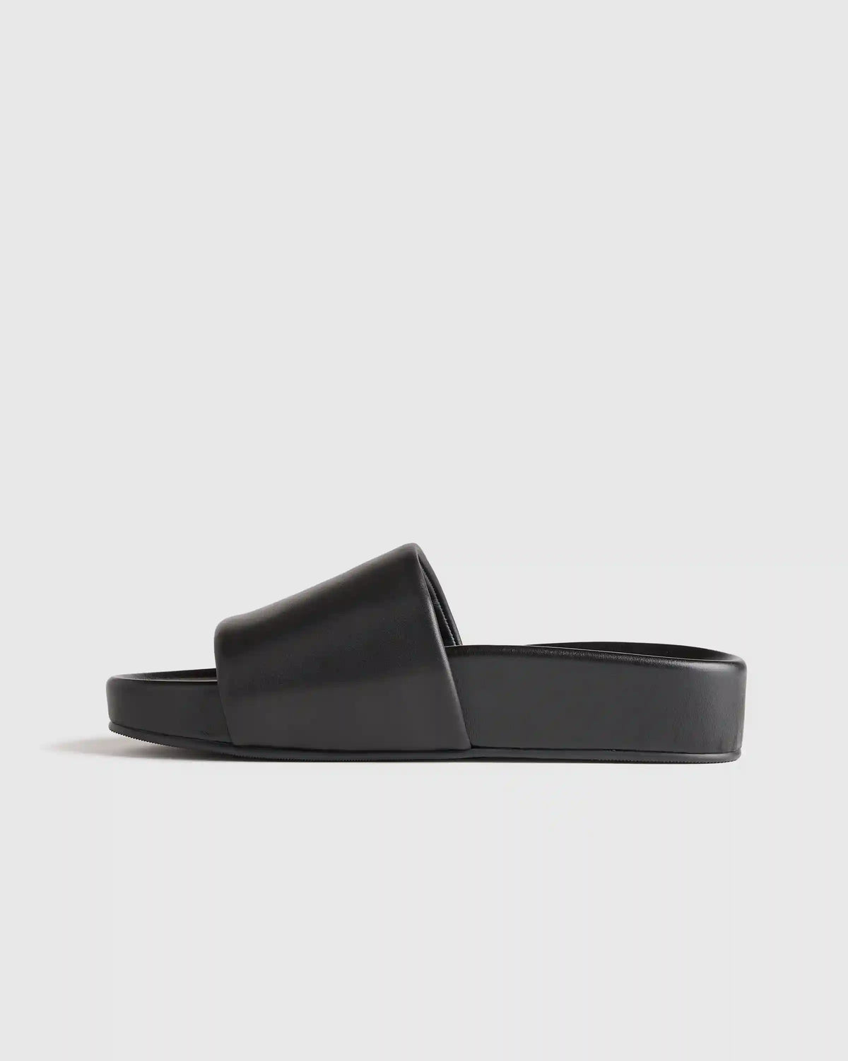 Italian Leather Platform Slide Sandal