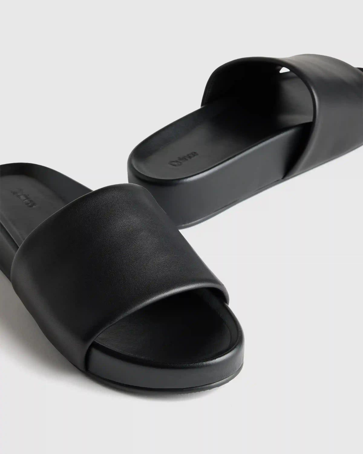 Italian Leather Platform Slide Sandal