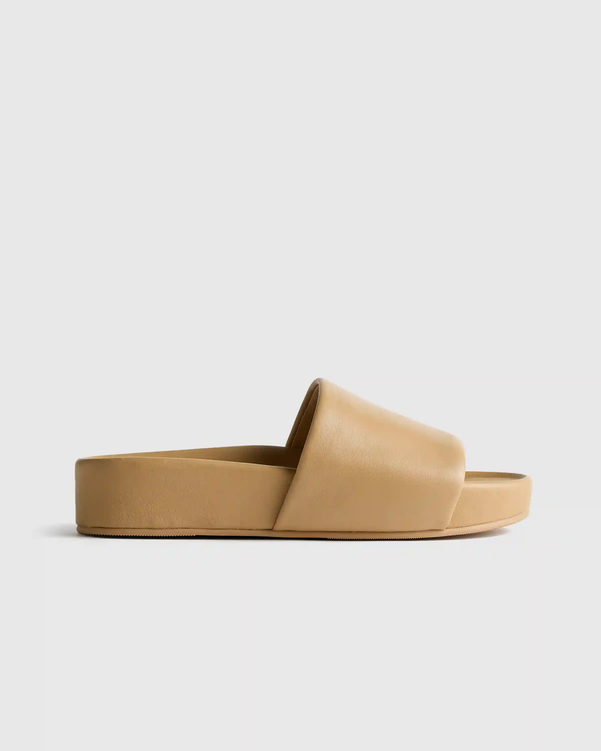 Italian Leather Platform Slide Sandal