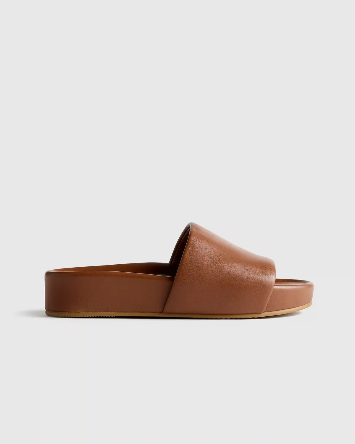 Italian Leather Platform Slide Sandal