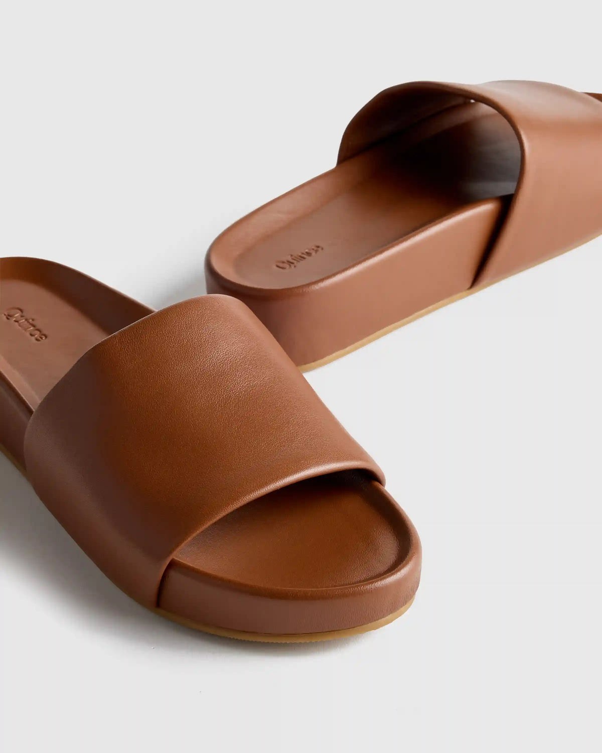 Italian Leather Platform Slide Sandal