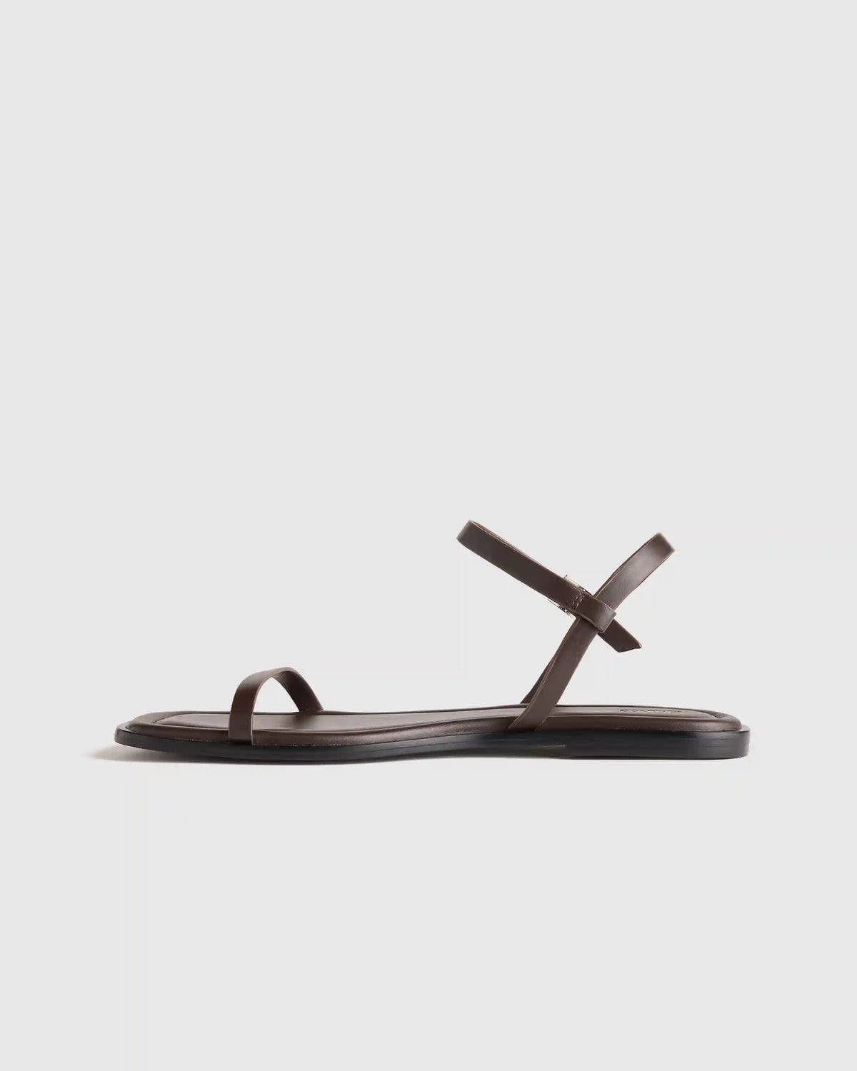 Italian Leather Ankle Strap Flat Sandal