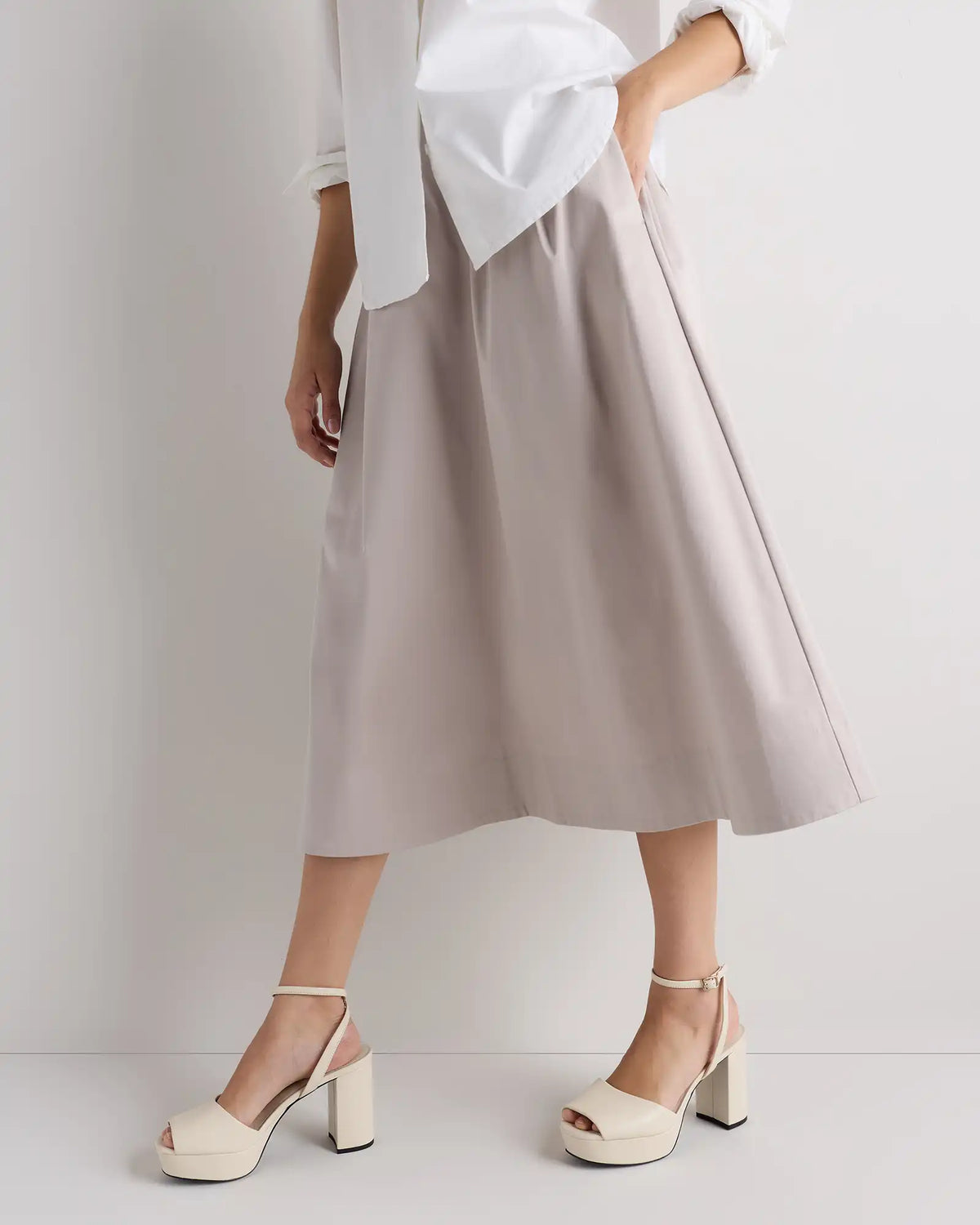 Italian Leather Platform 115mm Block Heel