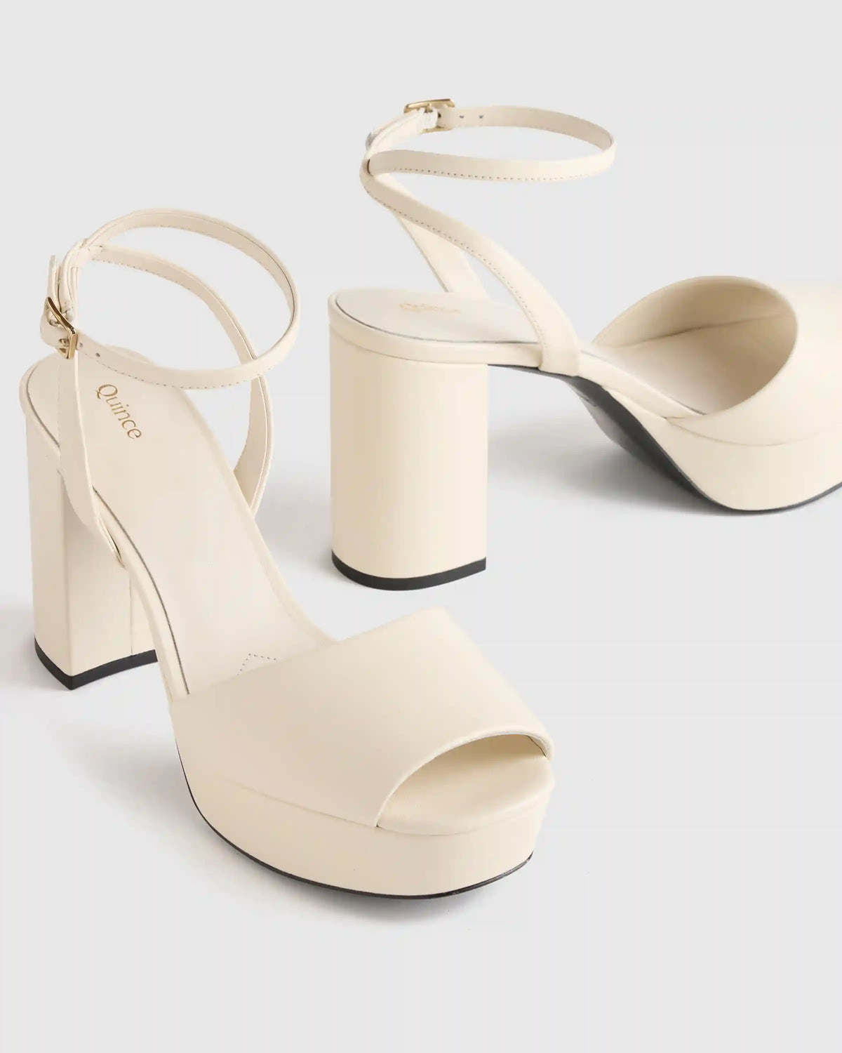 Italian Leather Platform 115mm Block Heel