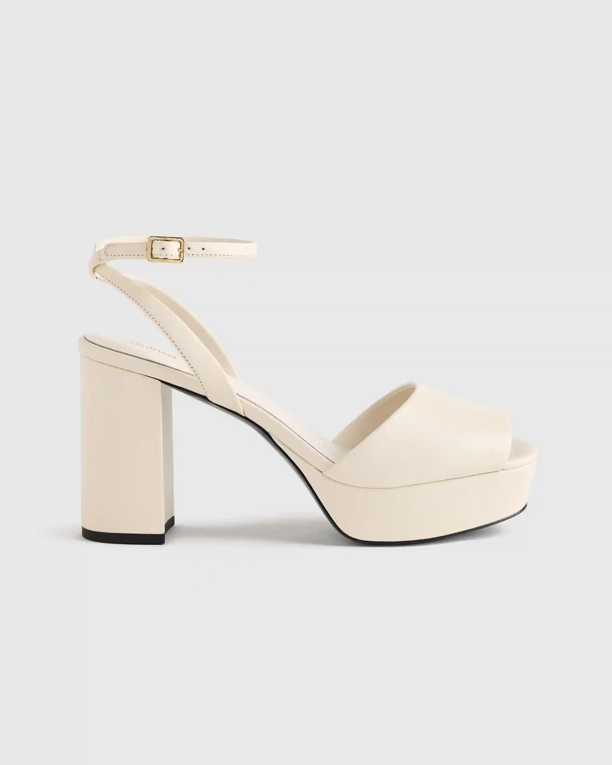 Italian Leather Platform 115mm Block Heel