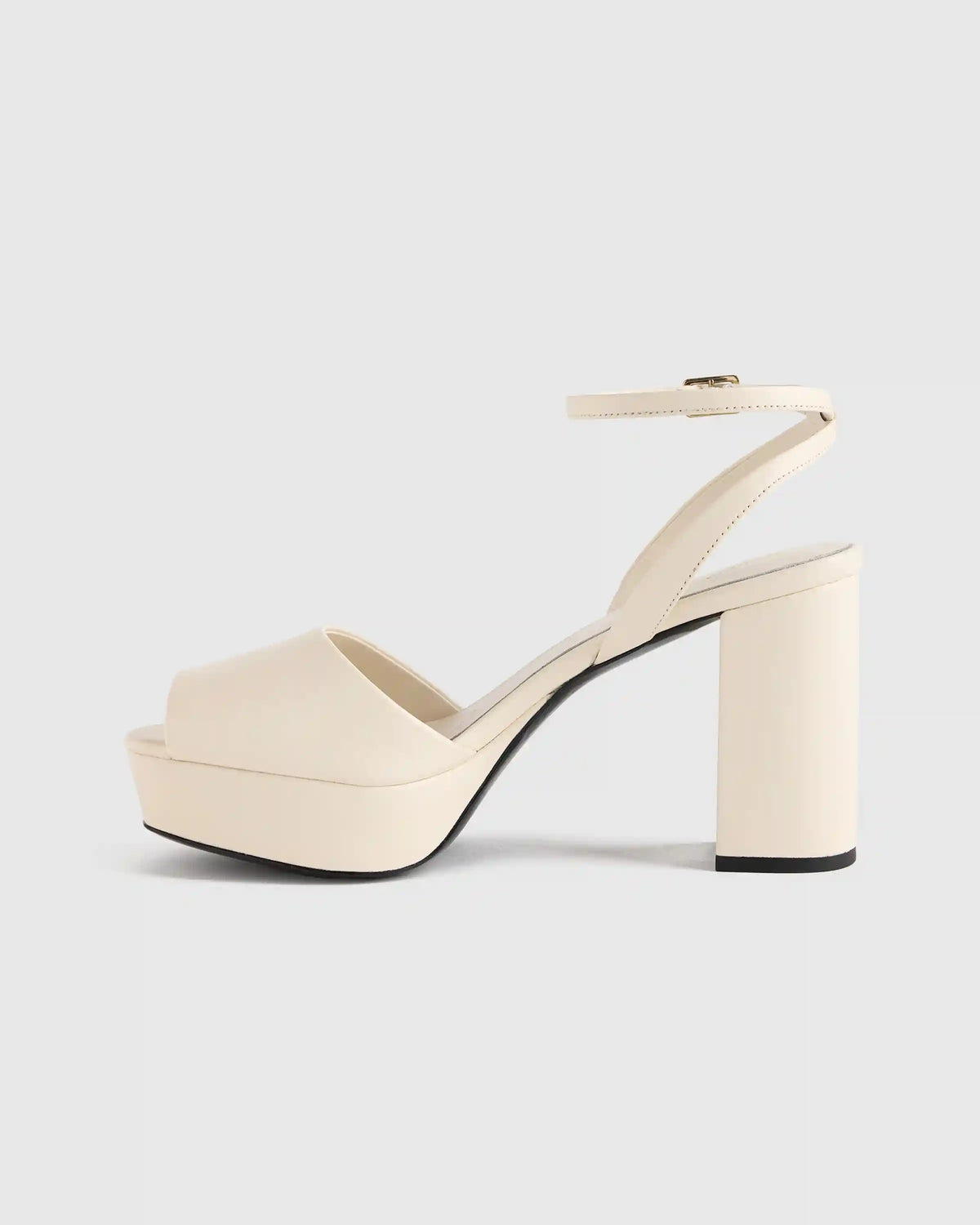 Italian Leather Platform 115mm Block Heel