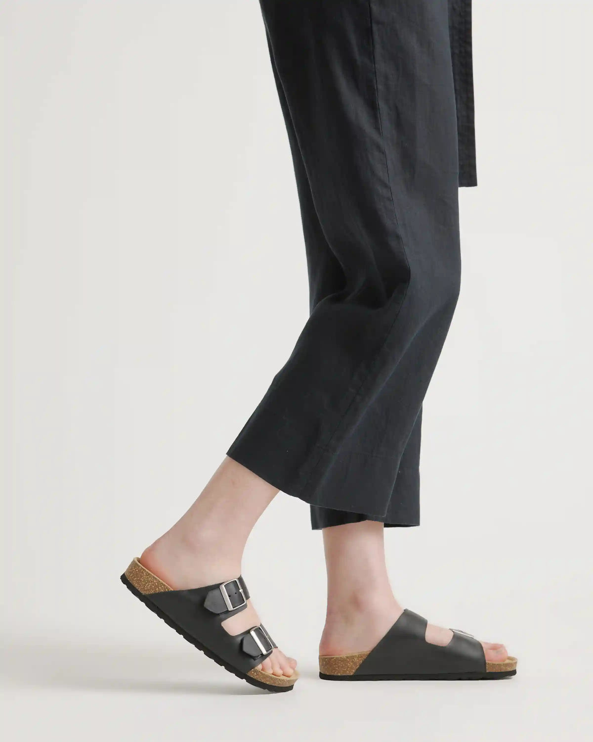 Nappa Leather Double Buckle Slide
