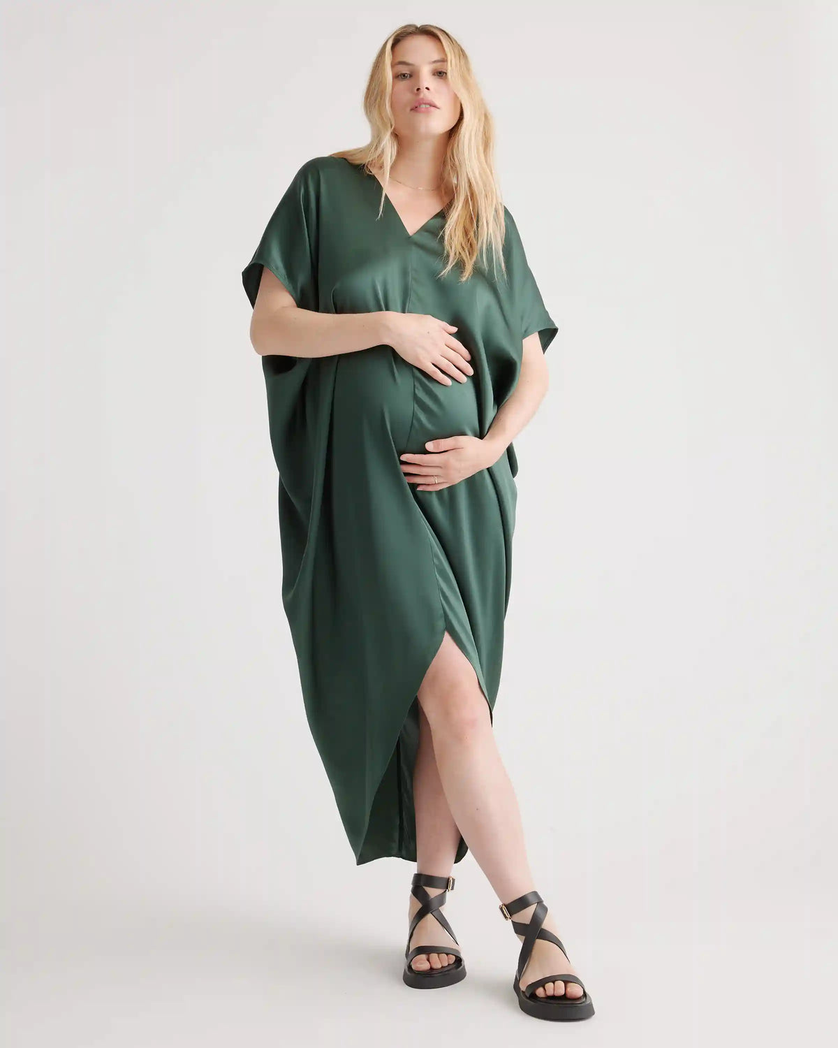 100% Washable Silk Maternity Dress
