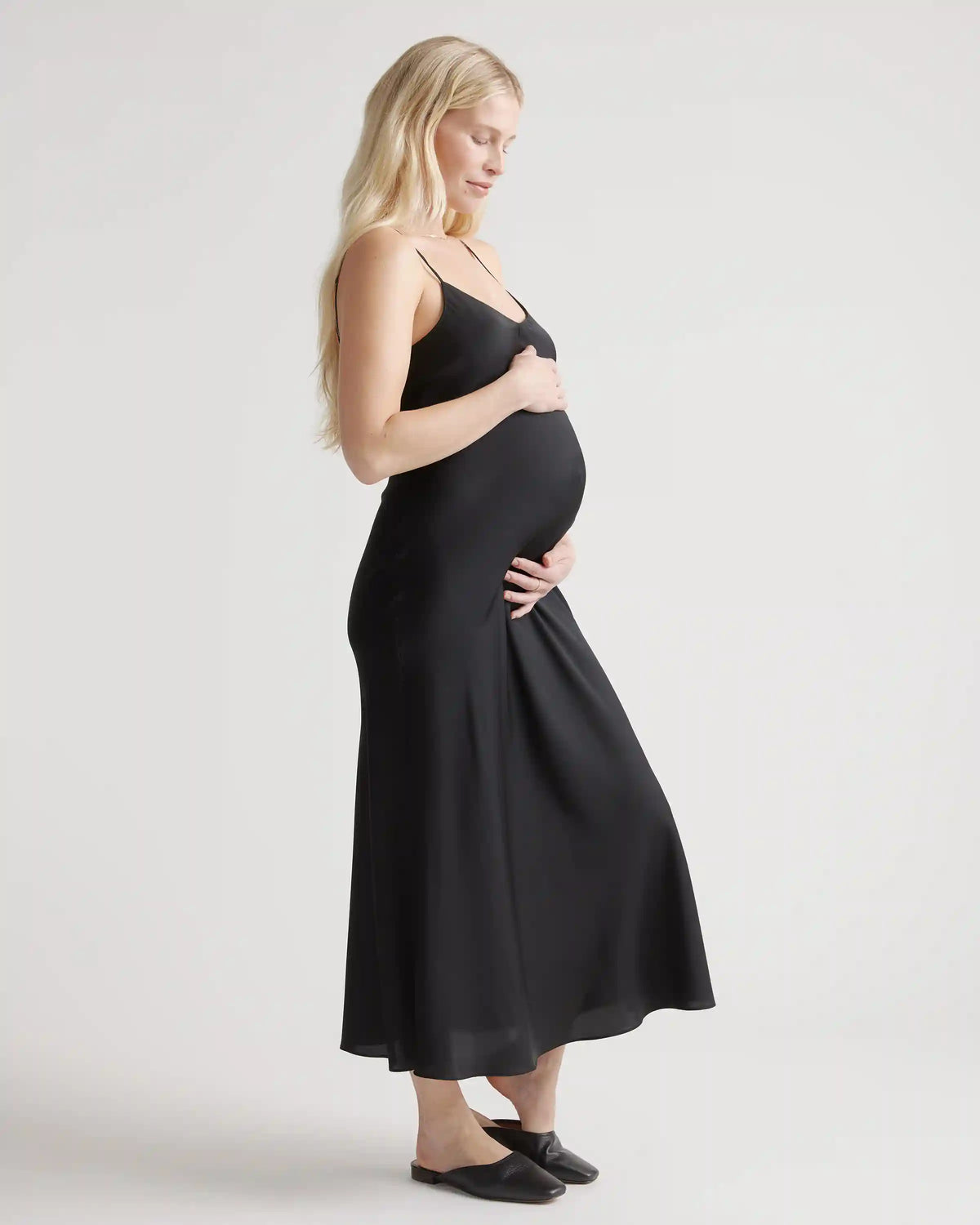 Washable Stretch Silk Maternity Slip Dress