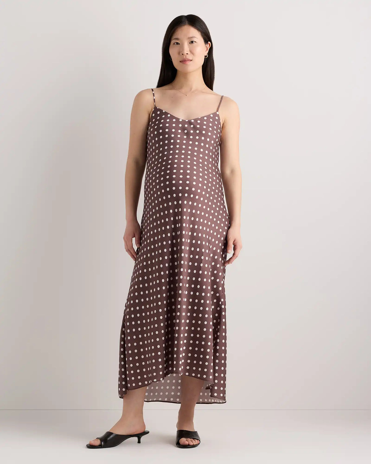 Washable Stretch Silk Maternity Slip Dress