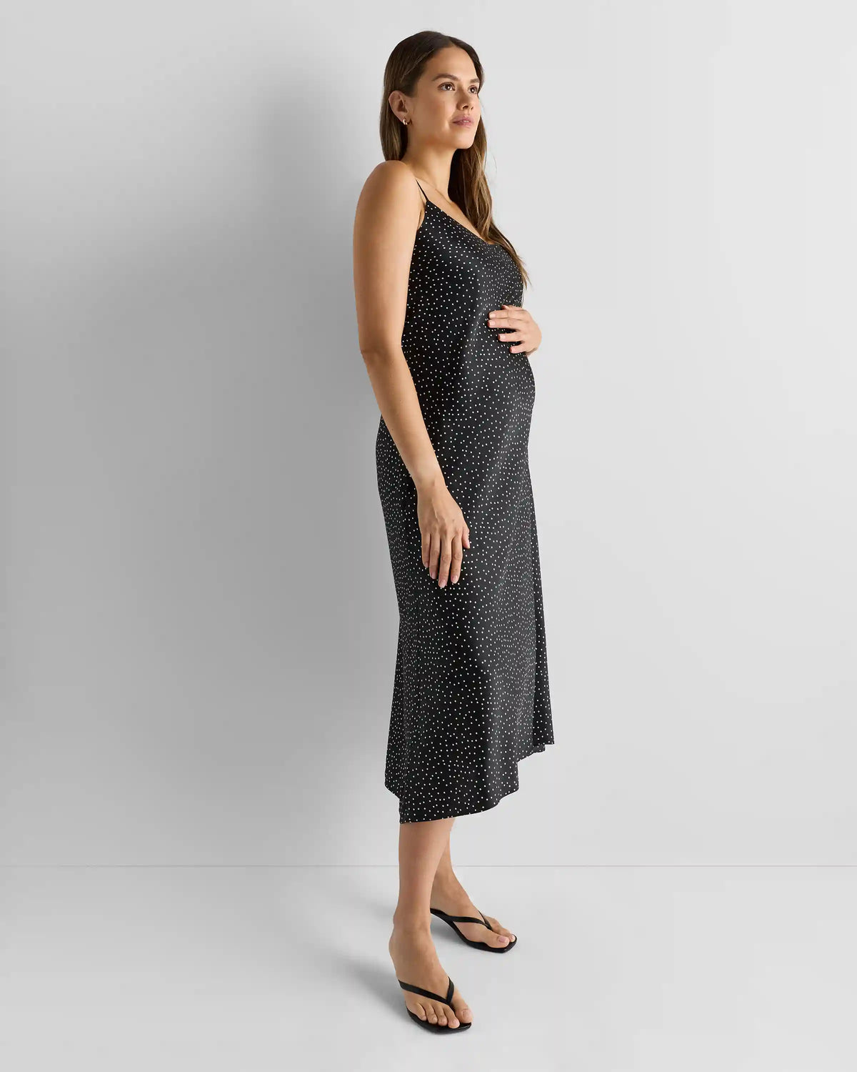 Washable Stretch Silk Maternity Slip Dress
