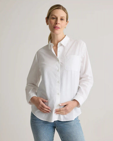 100% Organic Cotton Poplin Maternity Long Sleeve Shirt