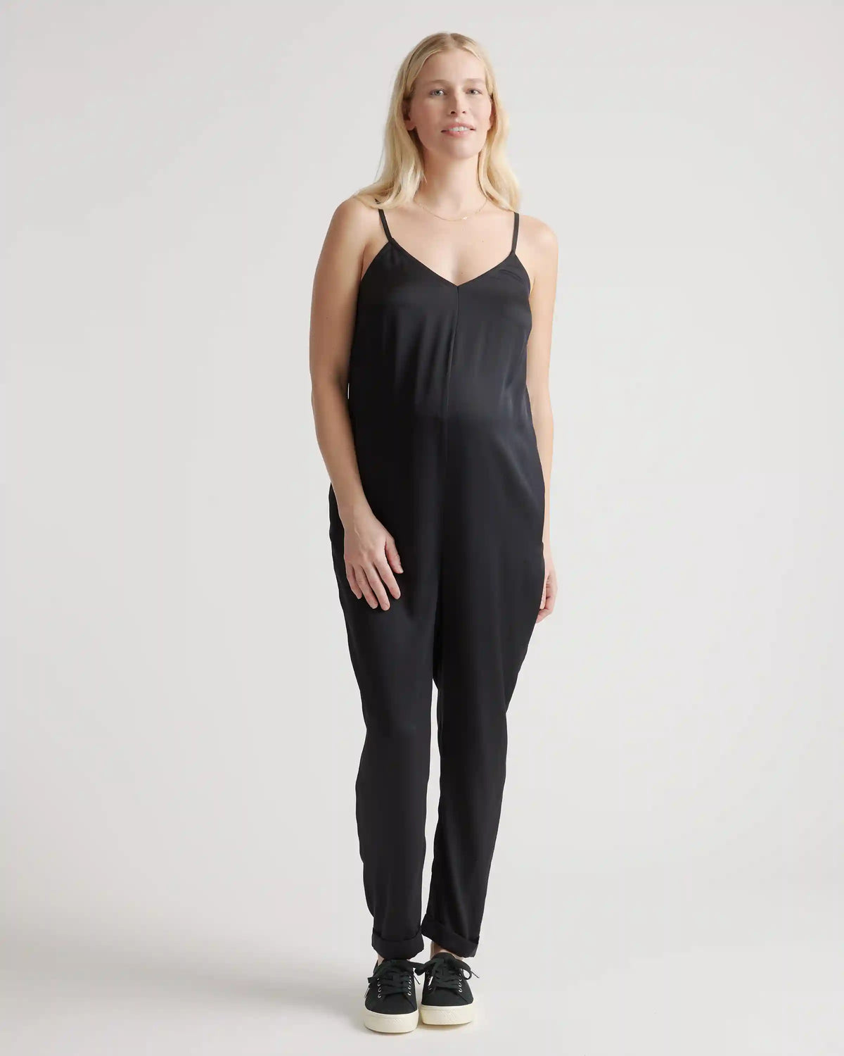 Washable Stretch Silk Maternity Jumpsuit