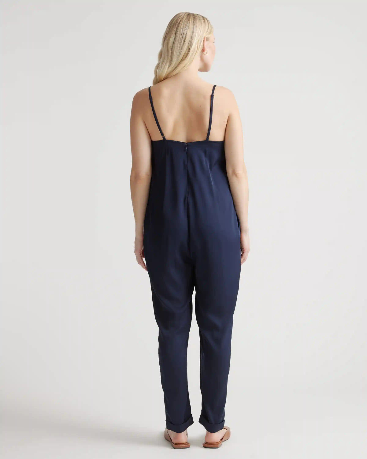 Washable Stretch Silk Maternity Jumpsuit