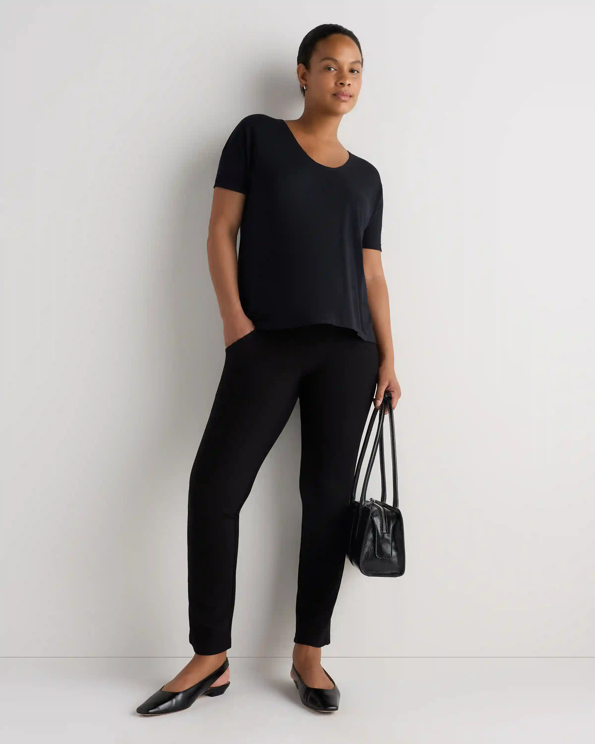 Bamboo Jersey Maternity Dolman Sleeve Tee (2-pack)