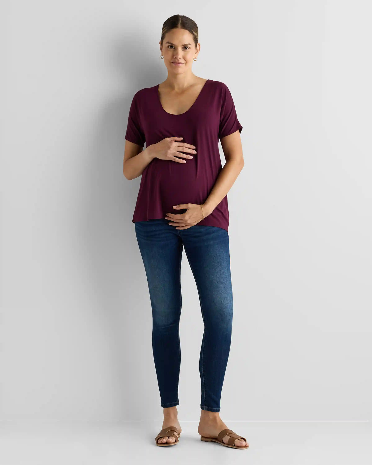 Bamboo Jersey Maternity Dolman Sleeve Tee (2-pack)