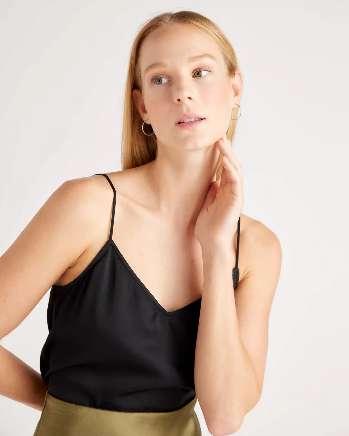 Washable Stretch Silk V-Neck Cami