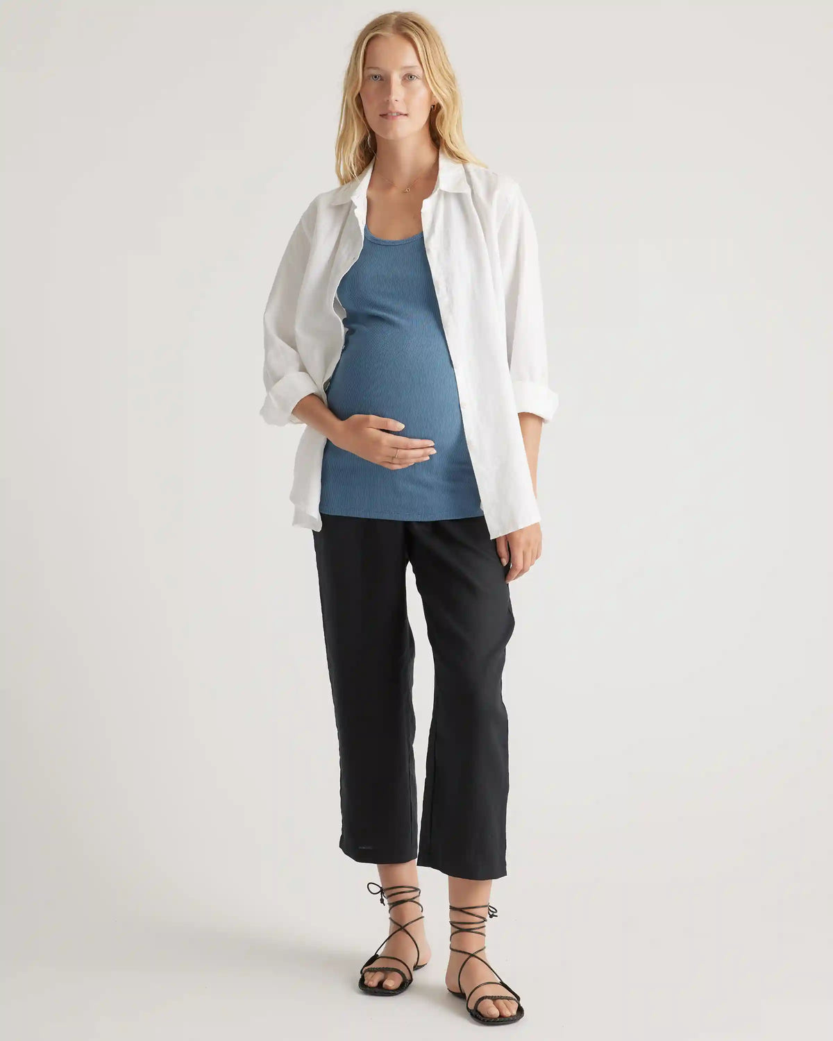 Bamboo Rib Maternity Scoop Neck Tank