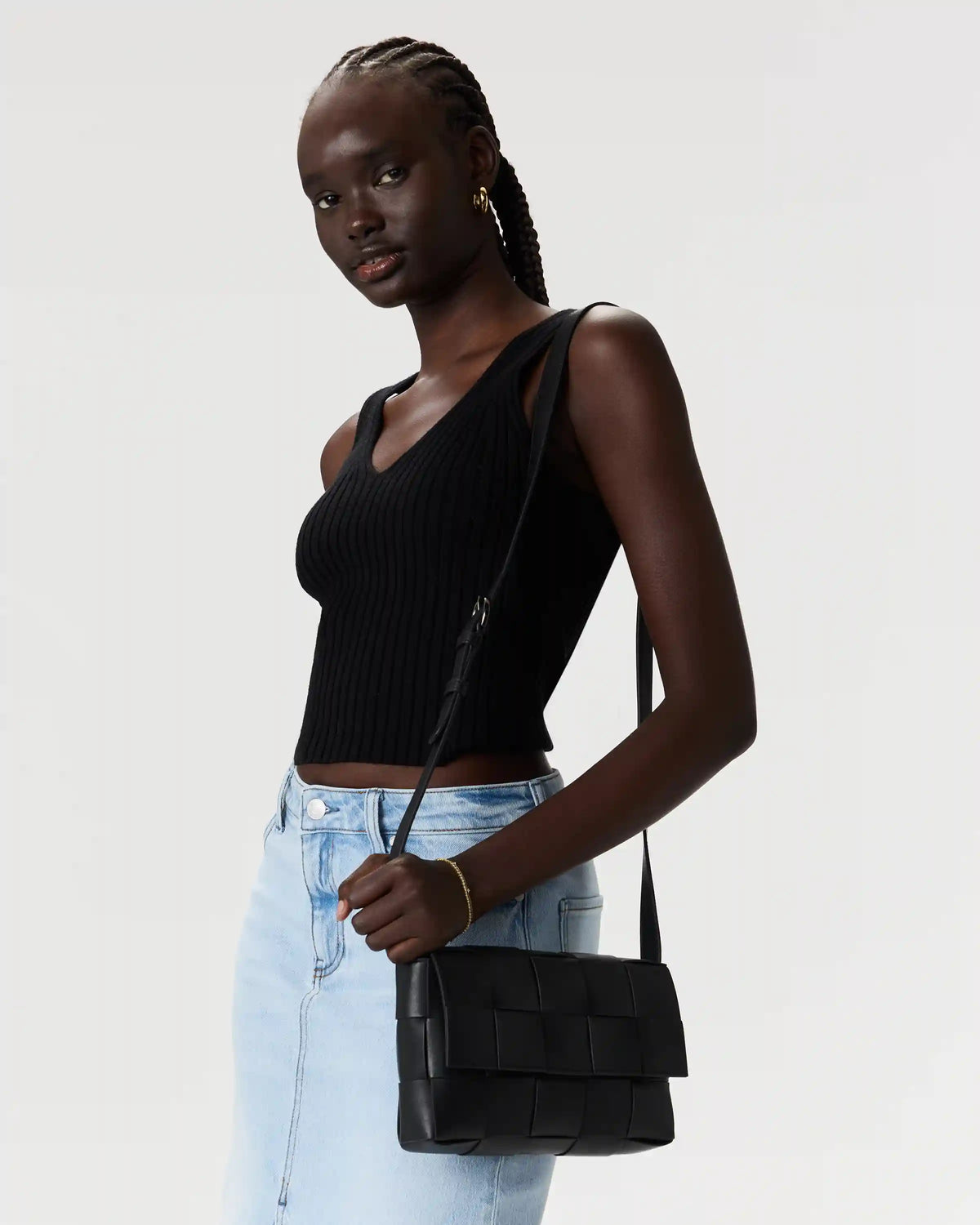 Italian Leather Handwoven Flap Crossbody