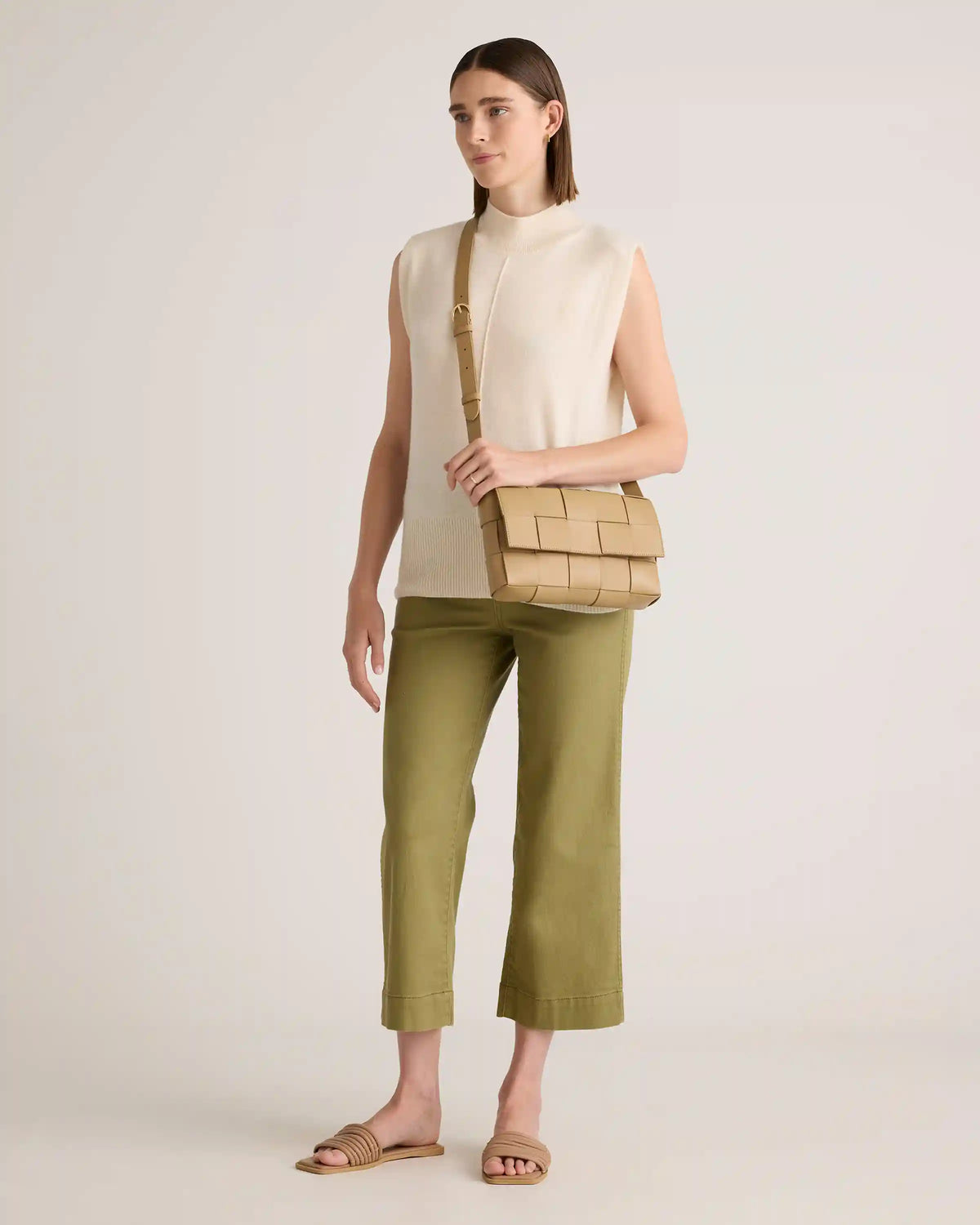 Italian Leather Handwoven Flap Crossbody