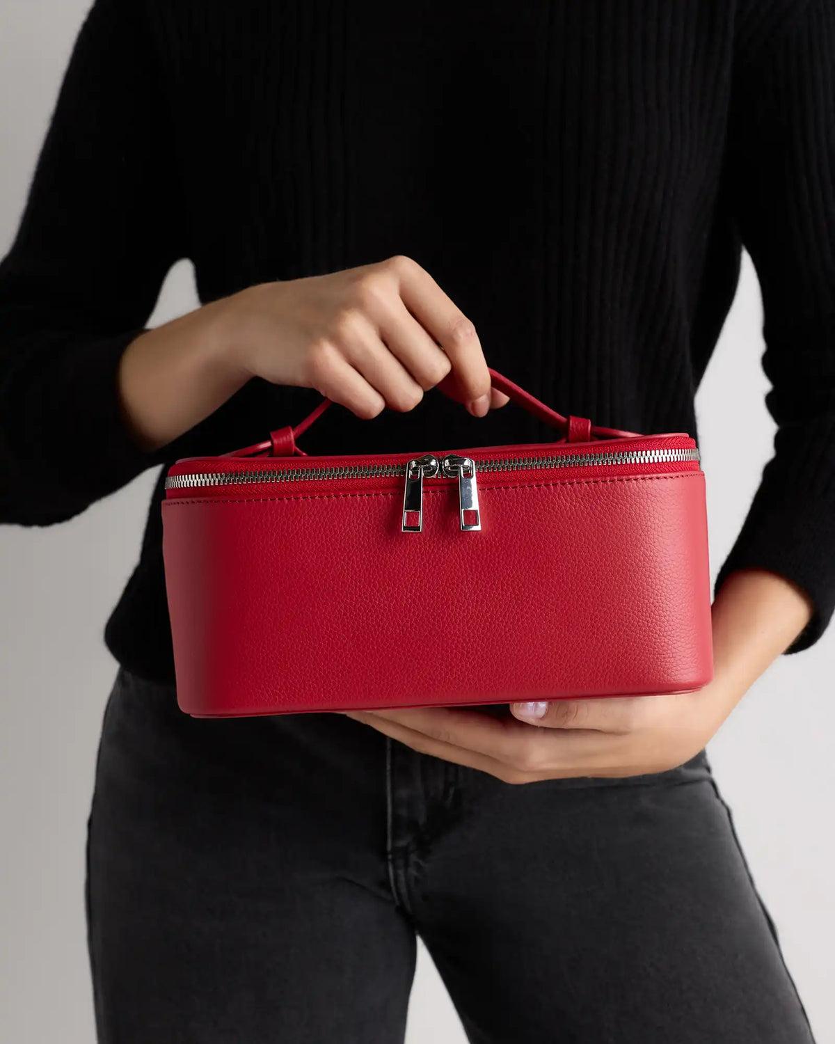 Italian Leather Travel Cosmetic Case