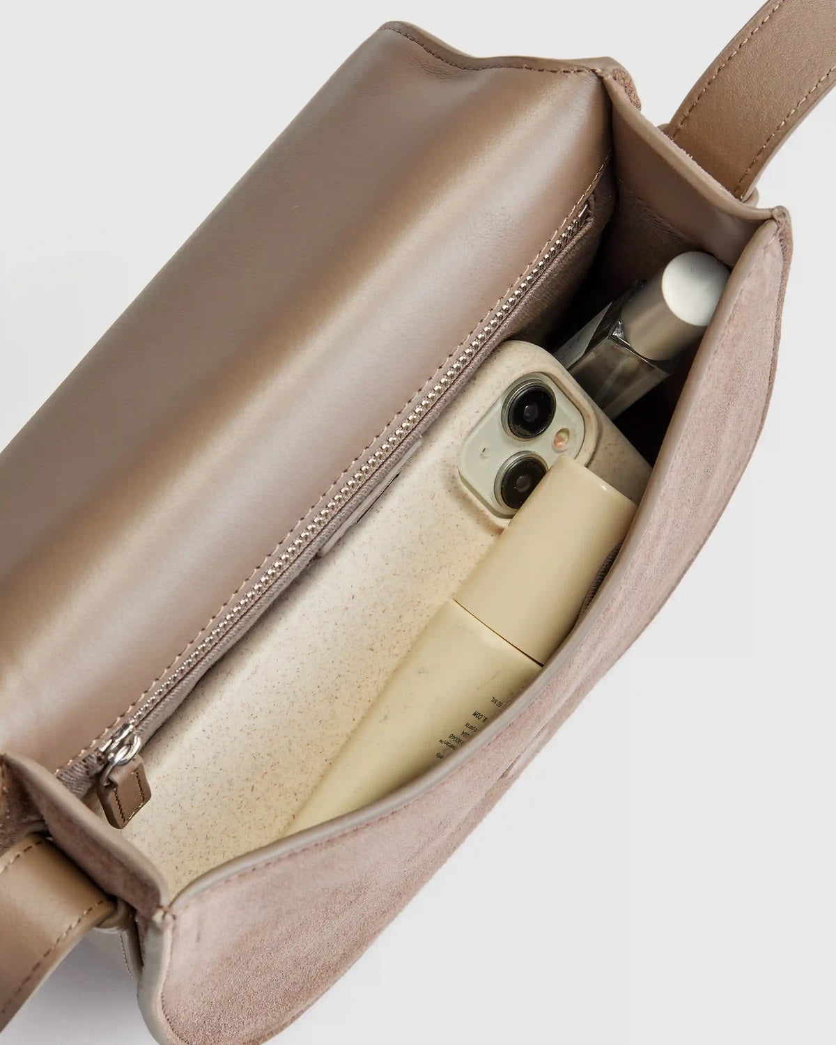 Italian Suede Saddle Bag