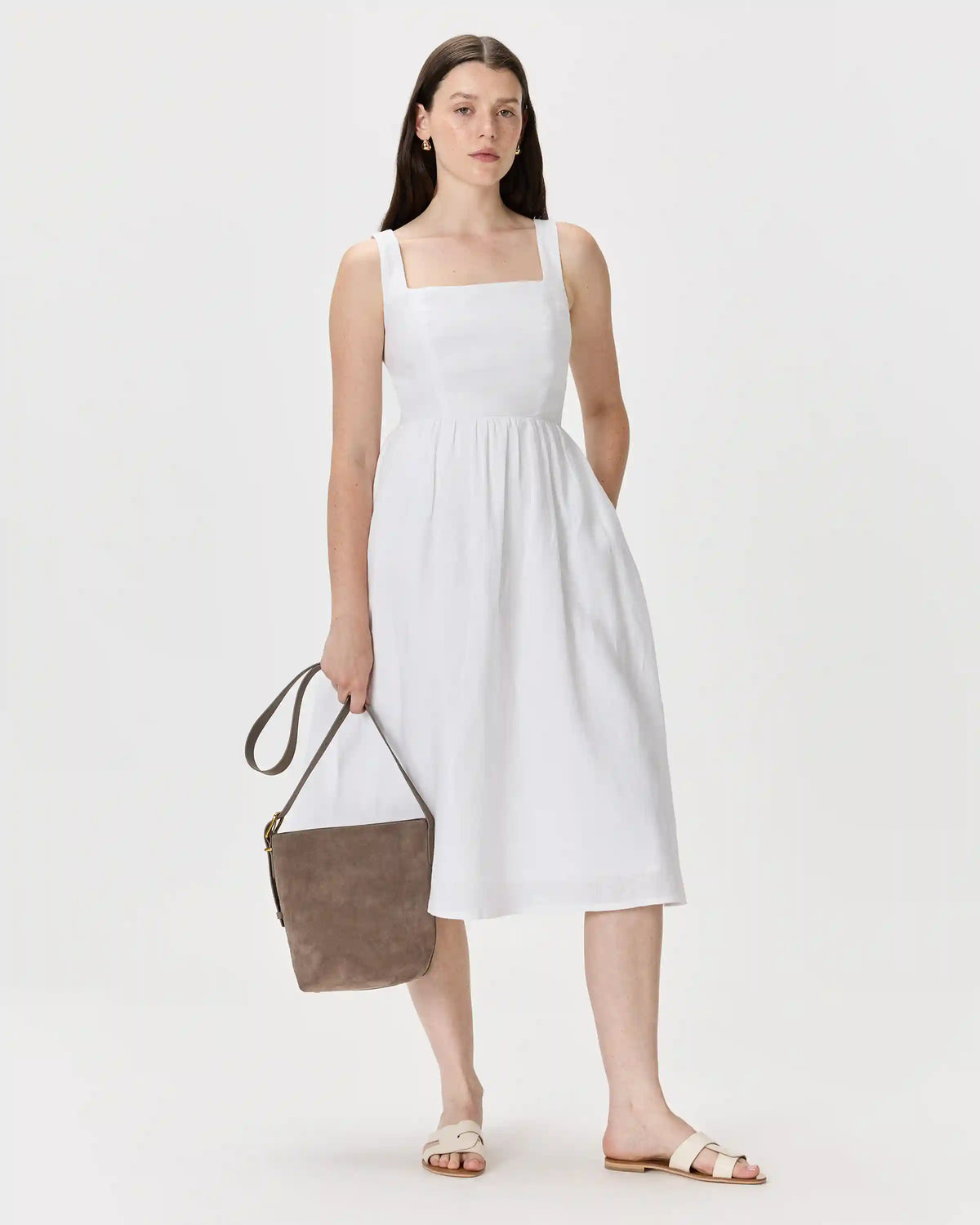 Italian Suede Bucket Crossbody