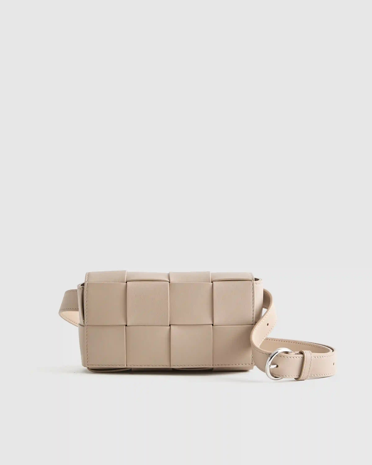 Italian Leather Handwoven Box Belt Bag