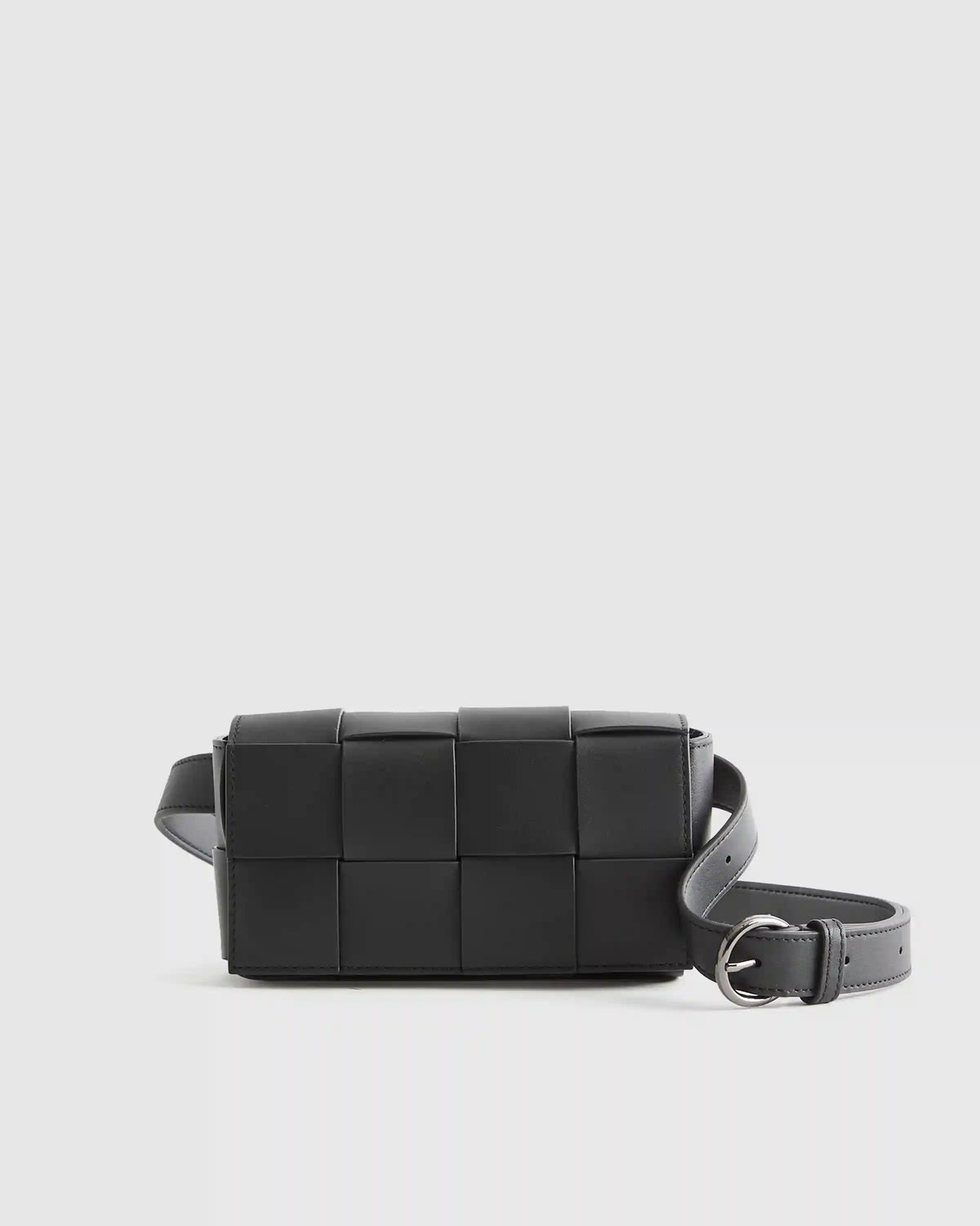 Italian Leather Handwoven Box Belt Bag