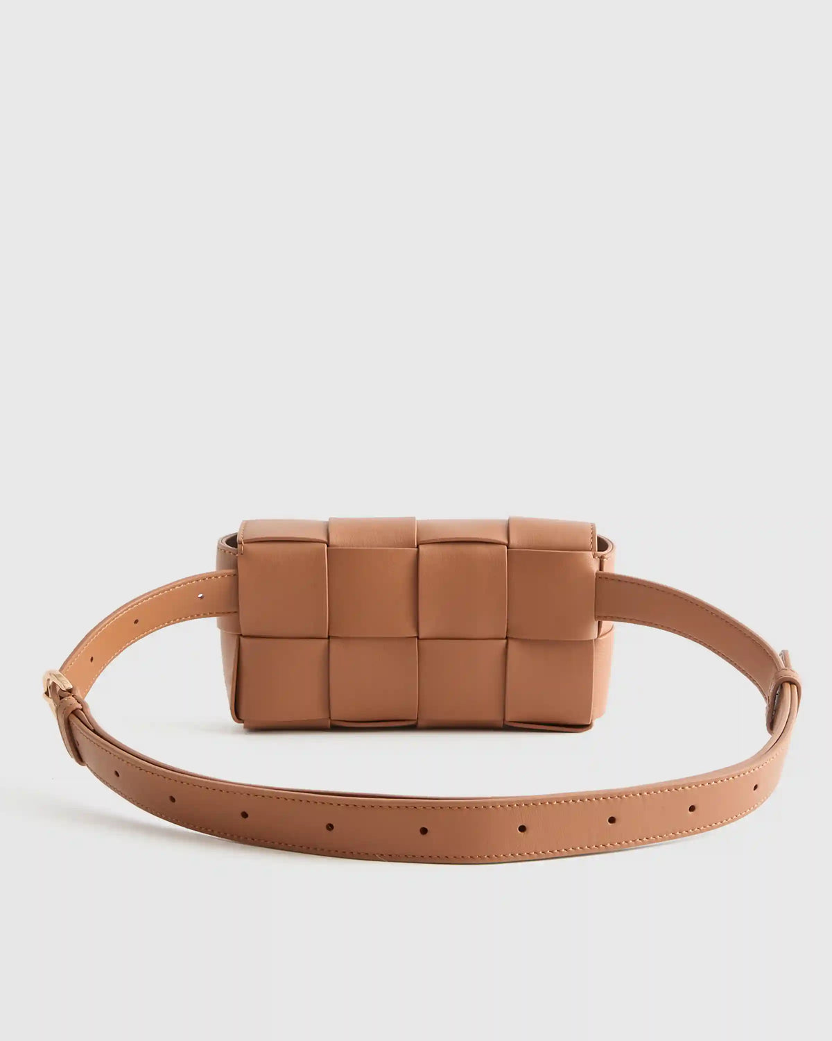 Italian Leather Handwoven Box Belt Bag