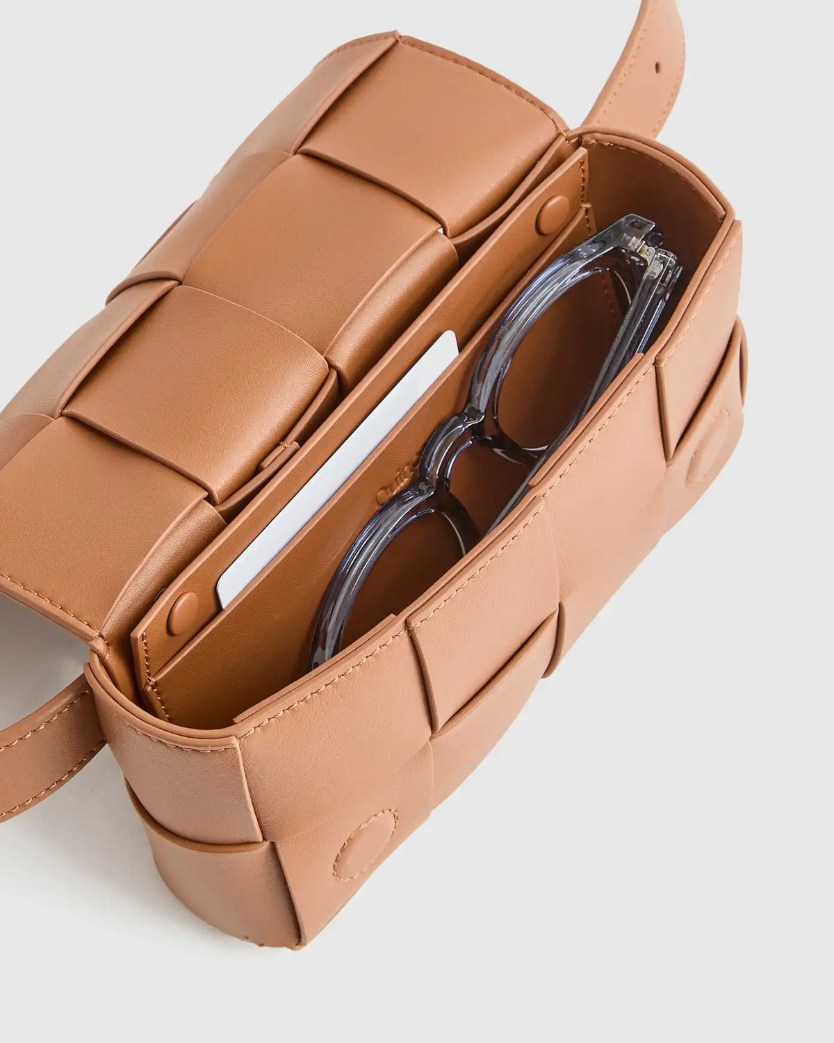 Italian Leather Handwoven Box Belt Bag