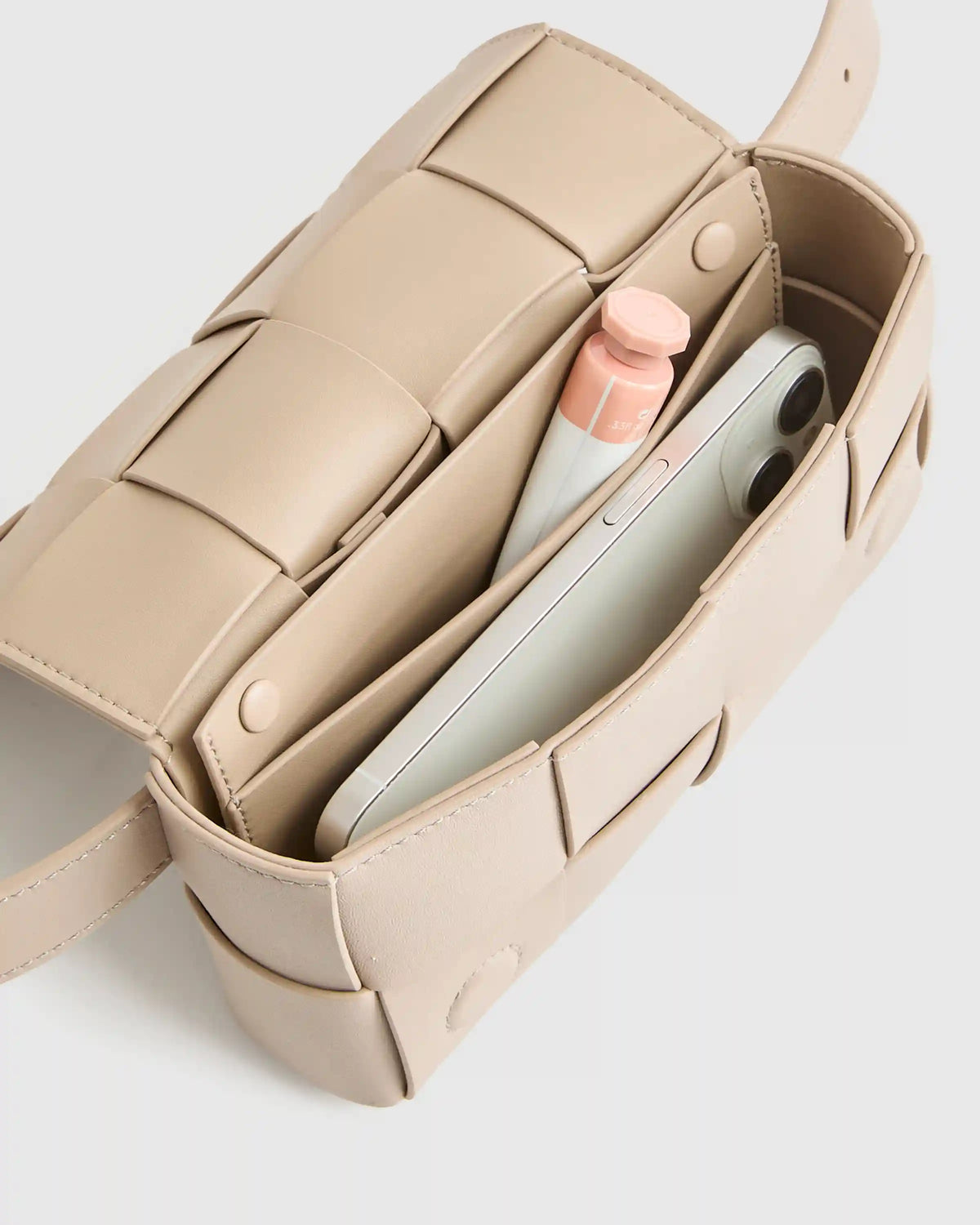 Italian Leather Handwoven Box Belt Bag