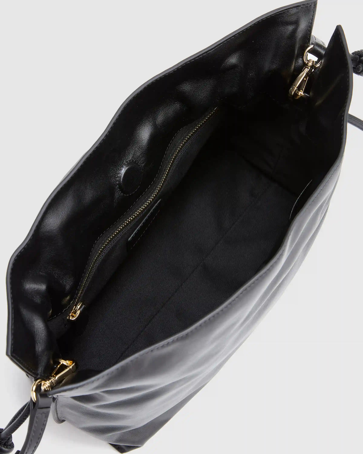 Italian Leather Drawstring Pouch Crossbody