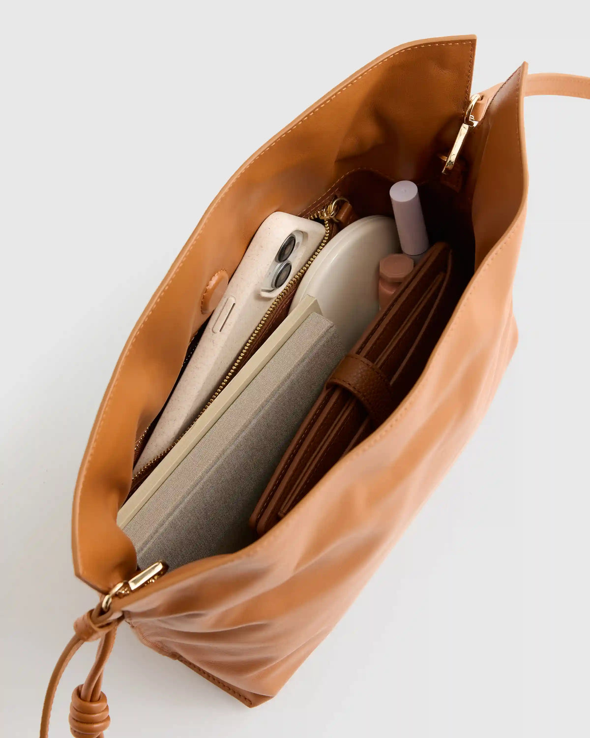 Italian Leather Drawstring Pouch Crossbody