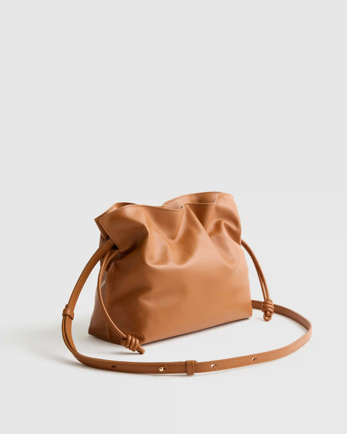 Italian Leather Drawstring Pouch Crossbody