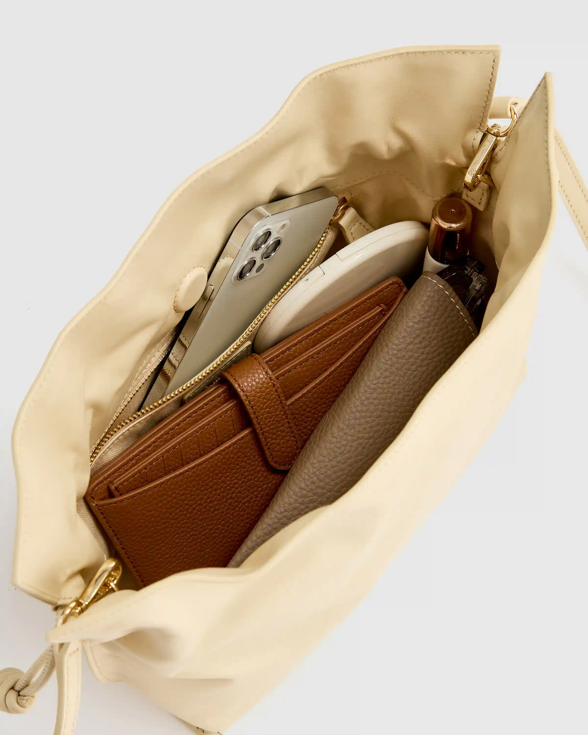 Italian Leather Drawstring Pouch Crossbody