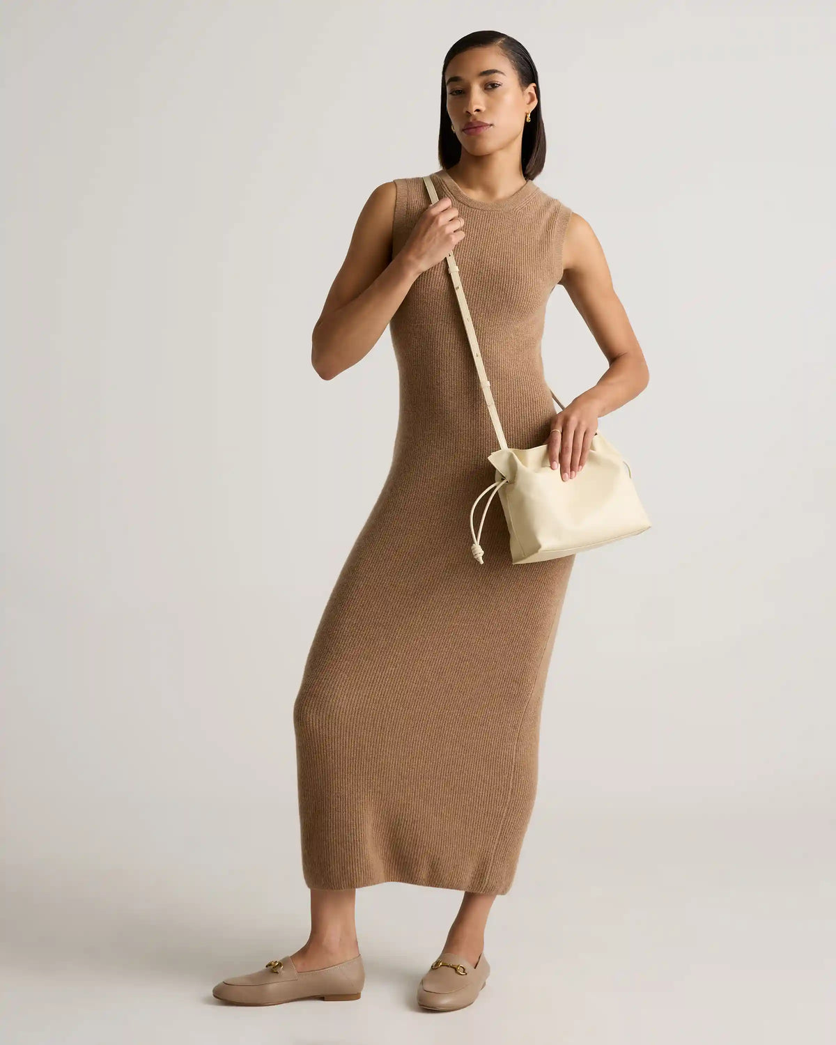 Italian Leather Drawstring Pouch Crossbody