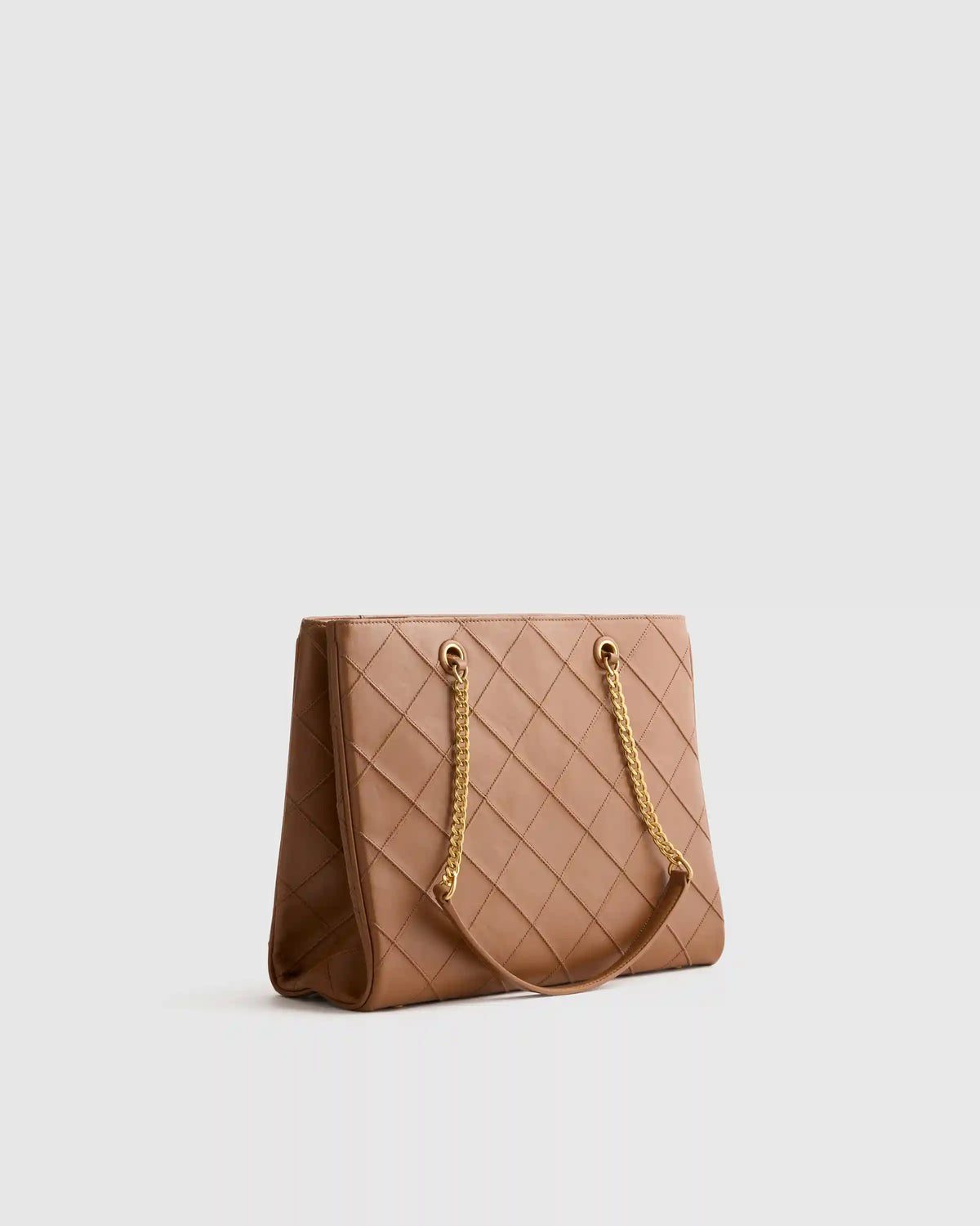 Italian Leather Diamond Stitch Tote