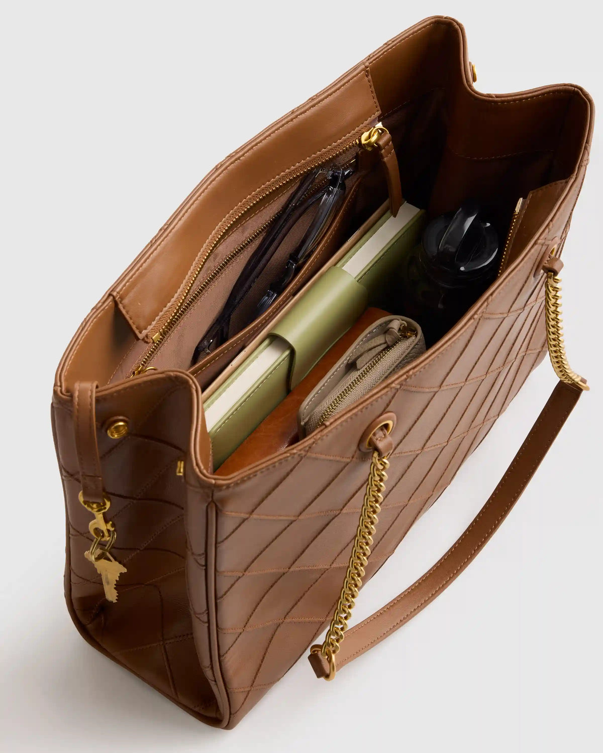 Italian Leather Diamond Stitch Tote
