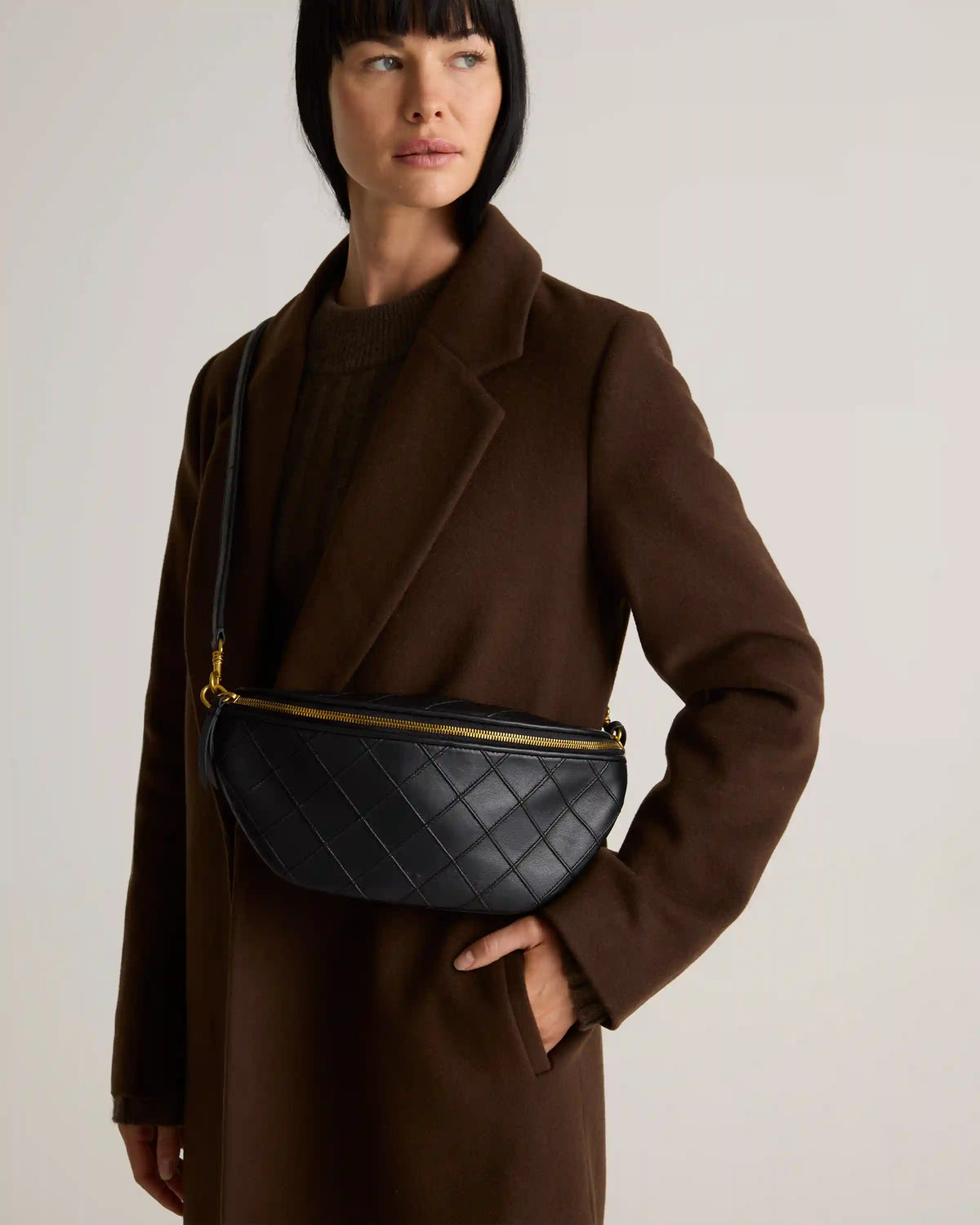 Italian Leather Diamond Stitch Sling