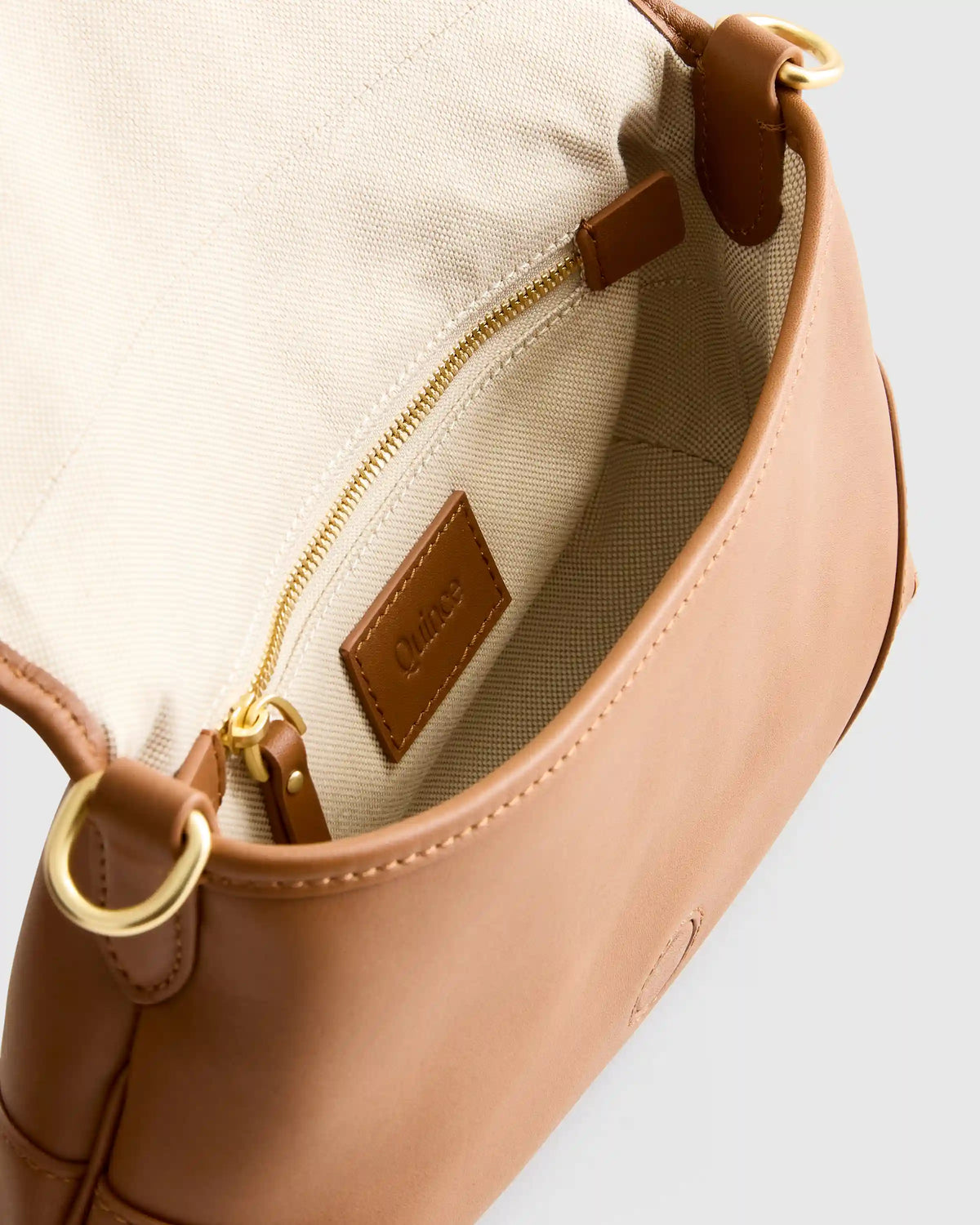 Italian Leather Buckle Detail Shoulder Bag
