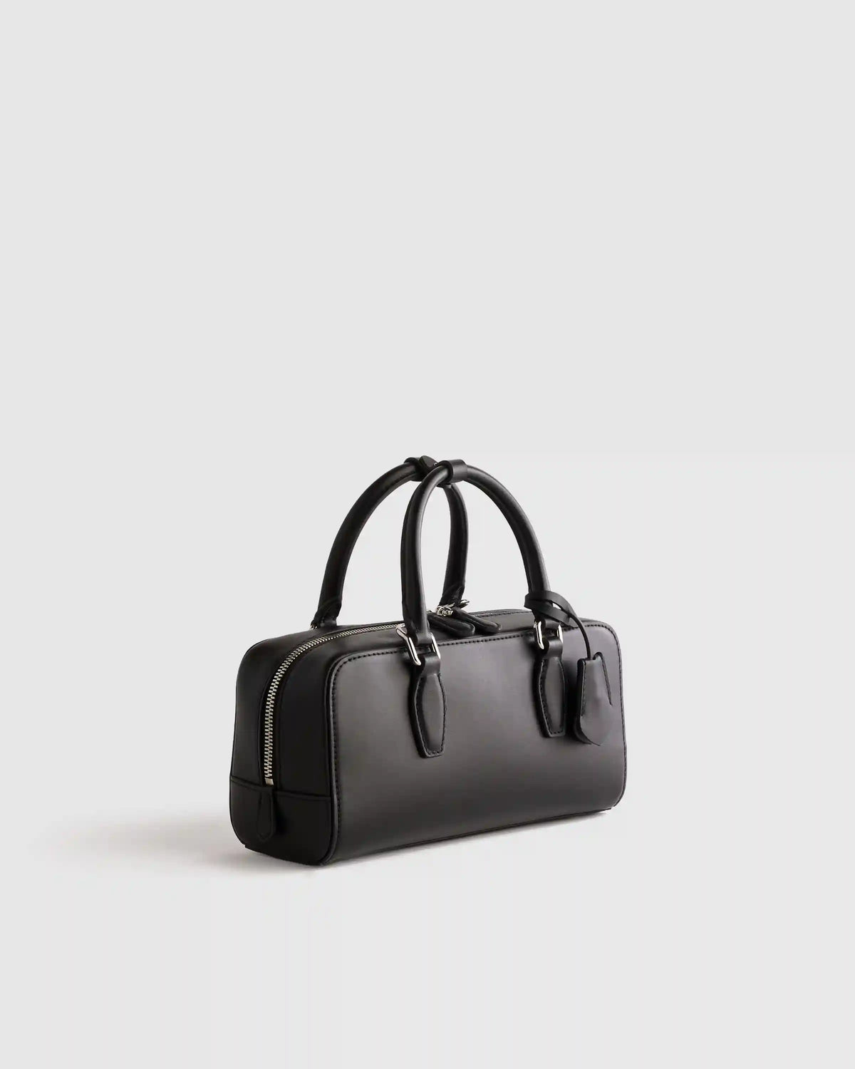 Italian Leather Mini Bowler Crossbody Satchel