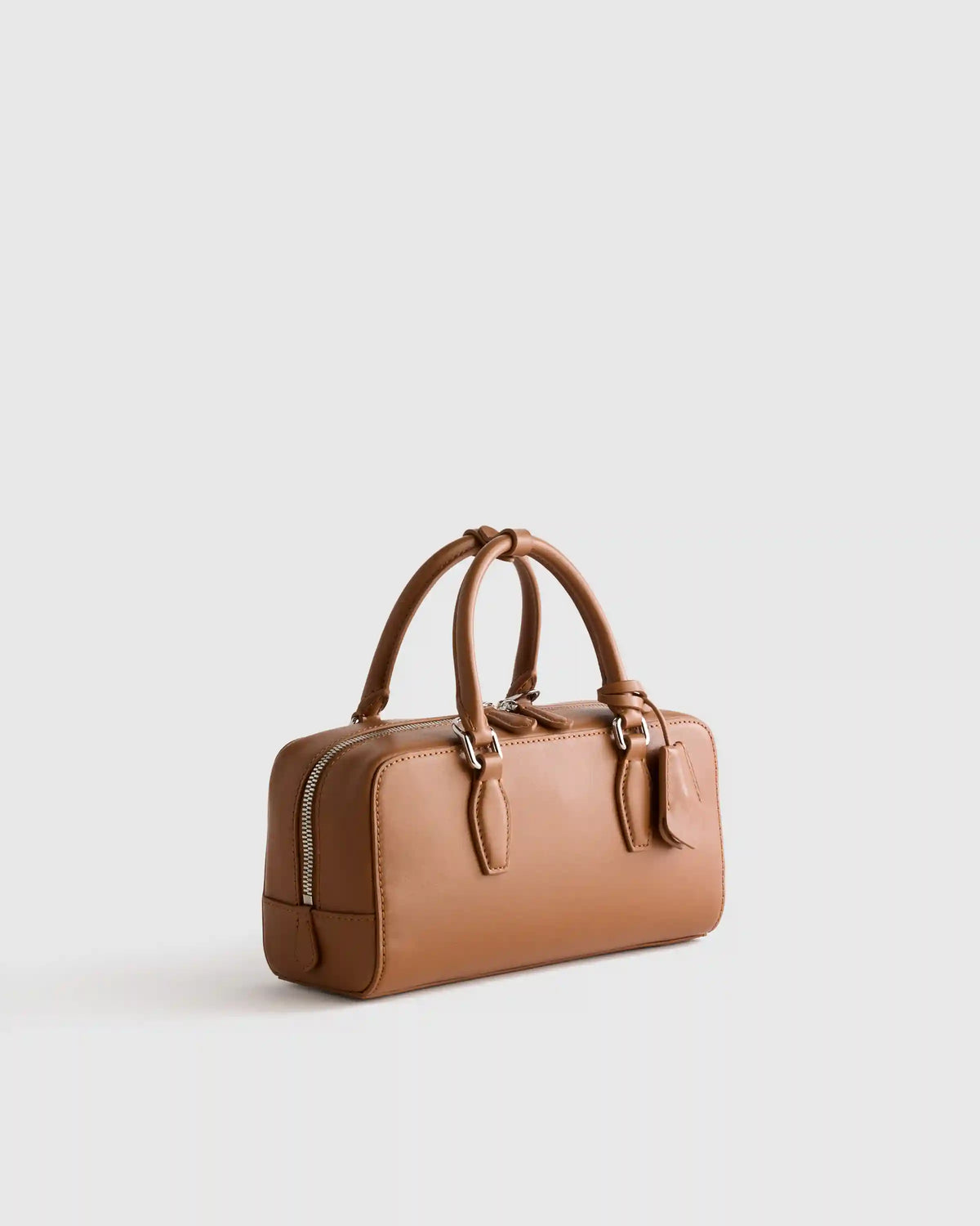 Italian Leather Mini Bowler Crossbody Satchel